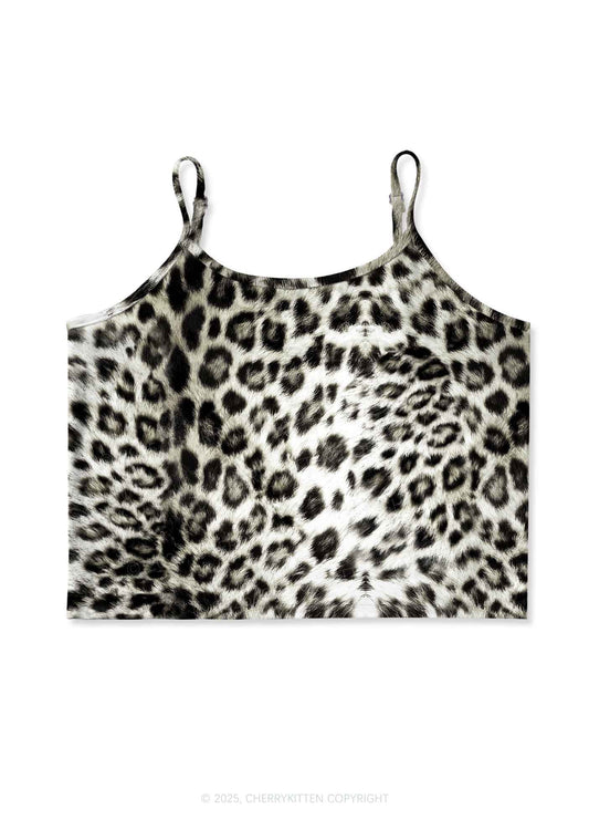 Wild Leopard Y2K Print Cami Crop Top Cherrykitten