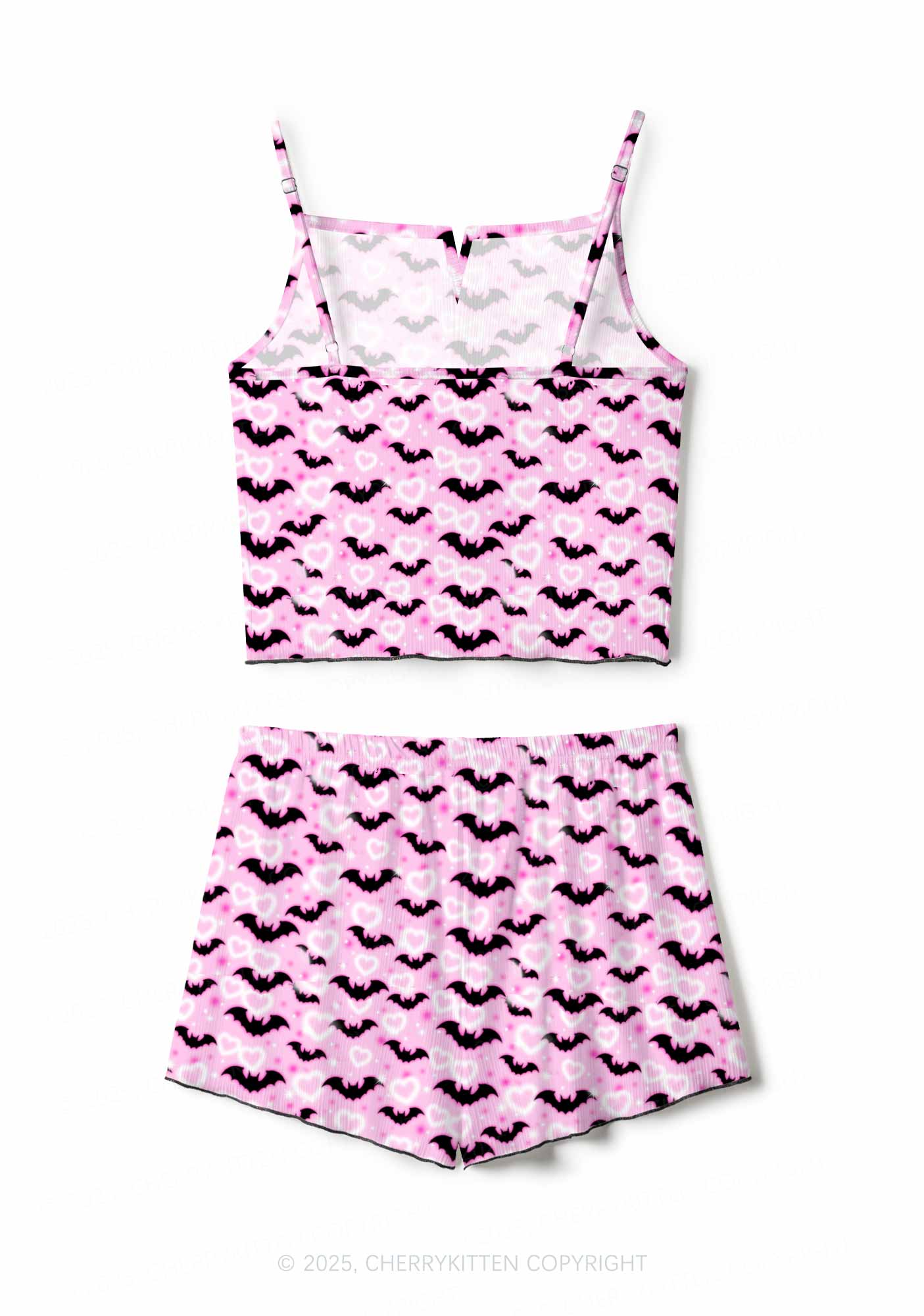 Bat Princess Valentine's Day Y2K Print Cami Shorts Pajama Set Cherrykitten