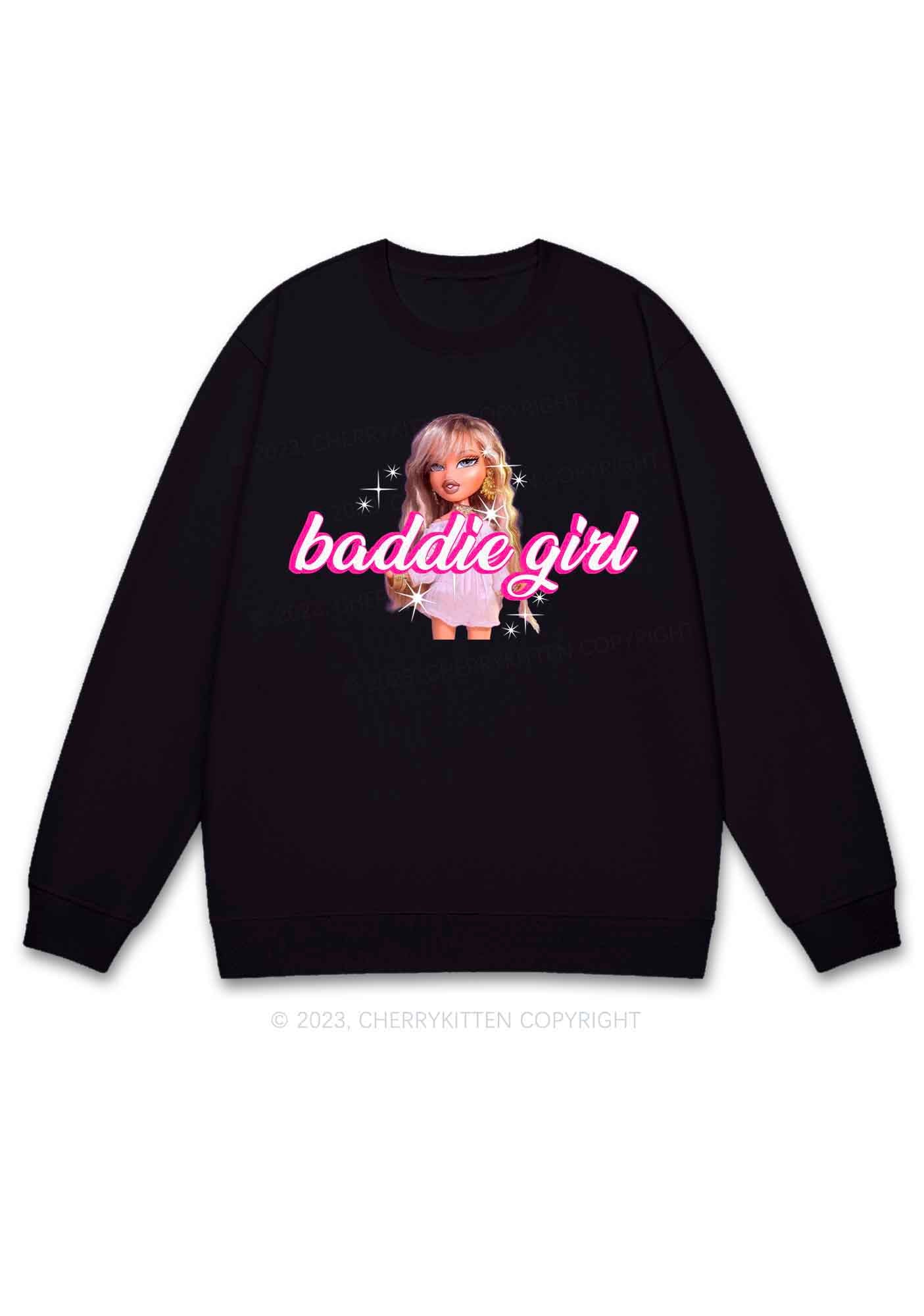 Shiny Baddie Girl Y2K Sweatshirt Cherrykitten