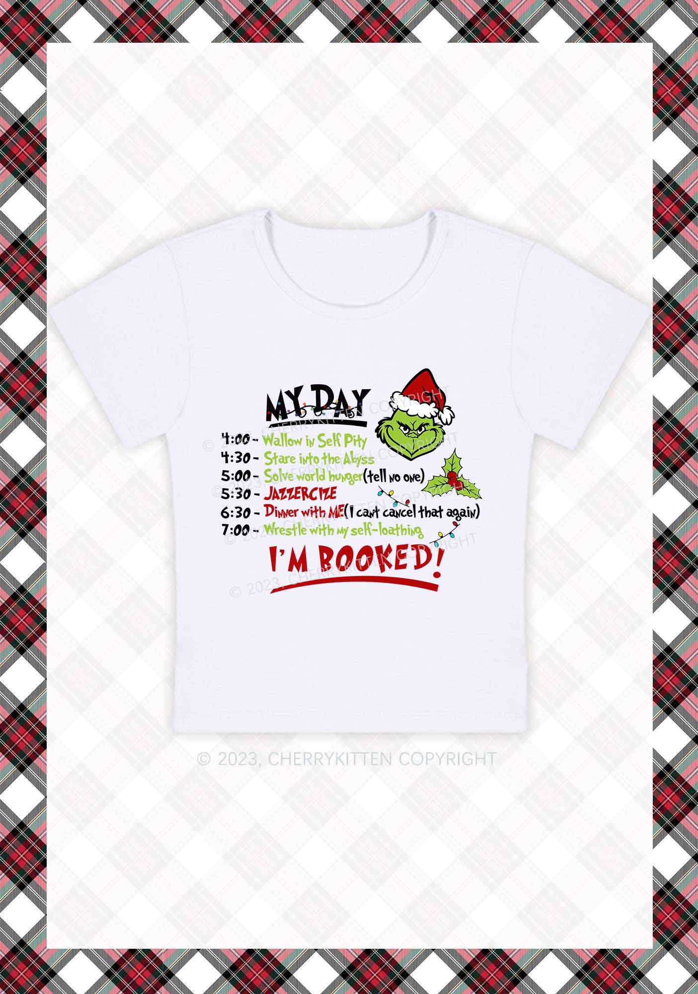 My Day I'm Booked Christmas Baby Tee Cherrykitten