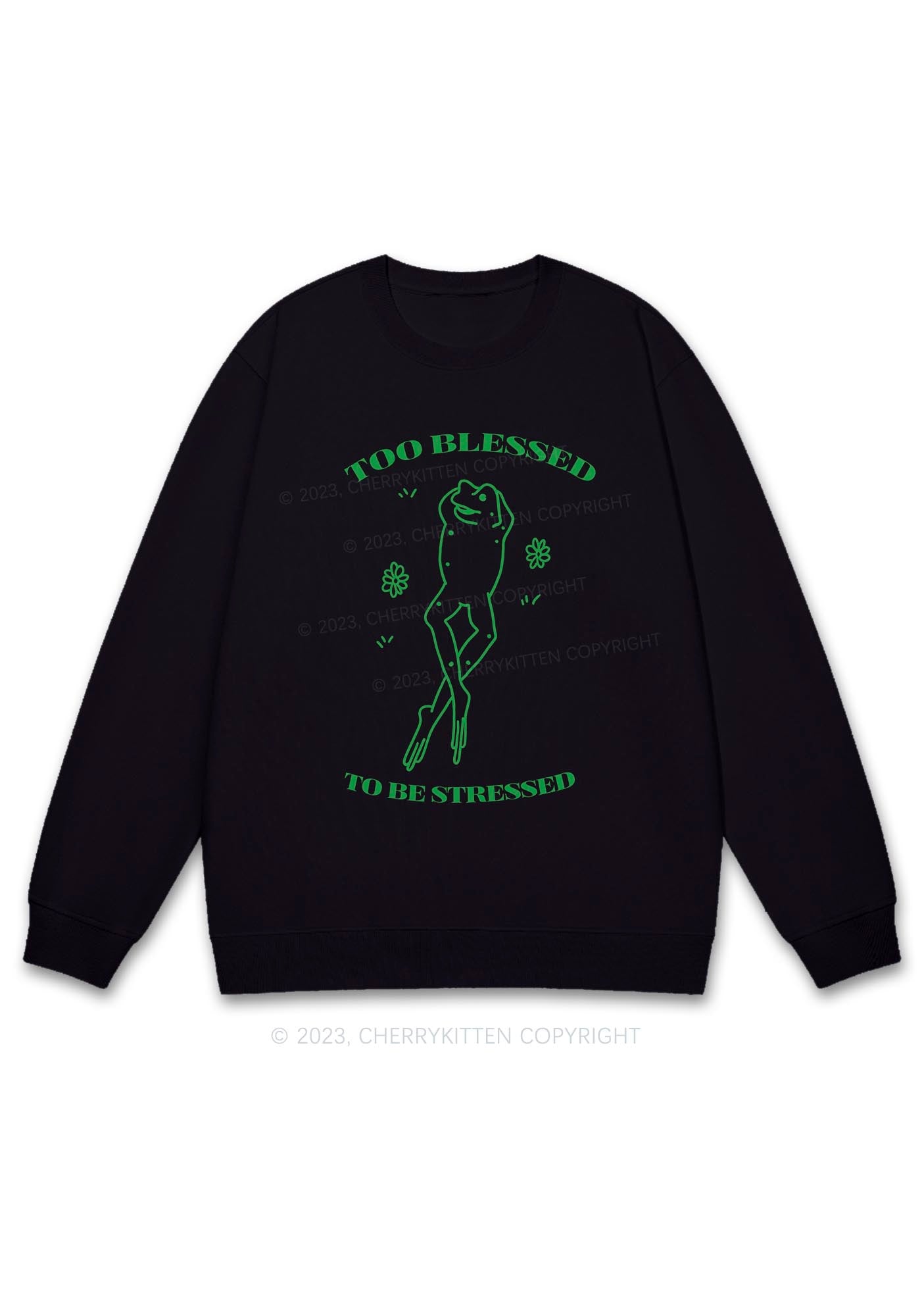 Too Blessed To Be Stressed Y2K Sweatshirt