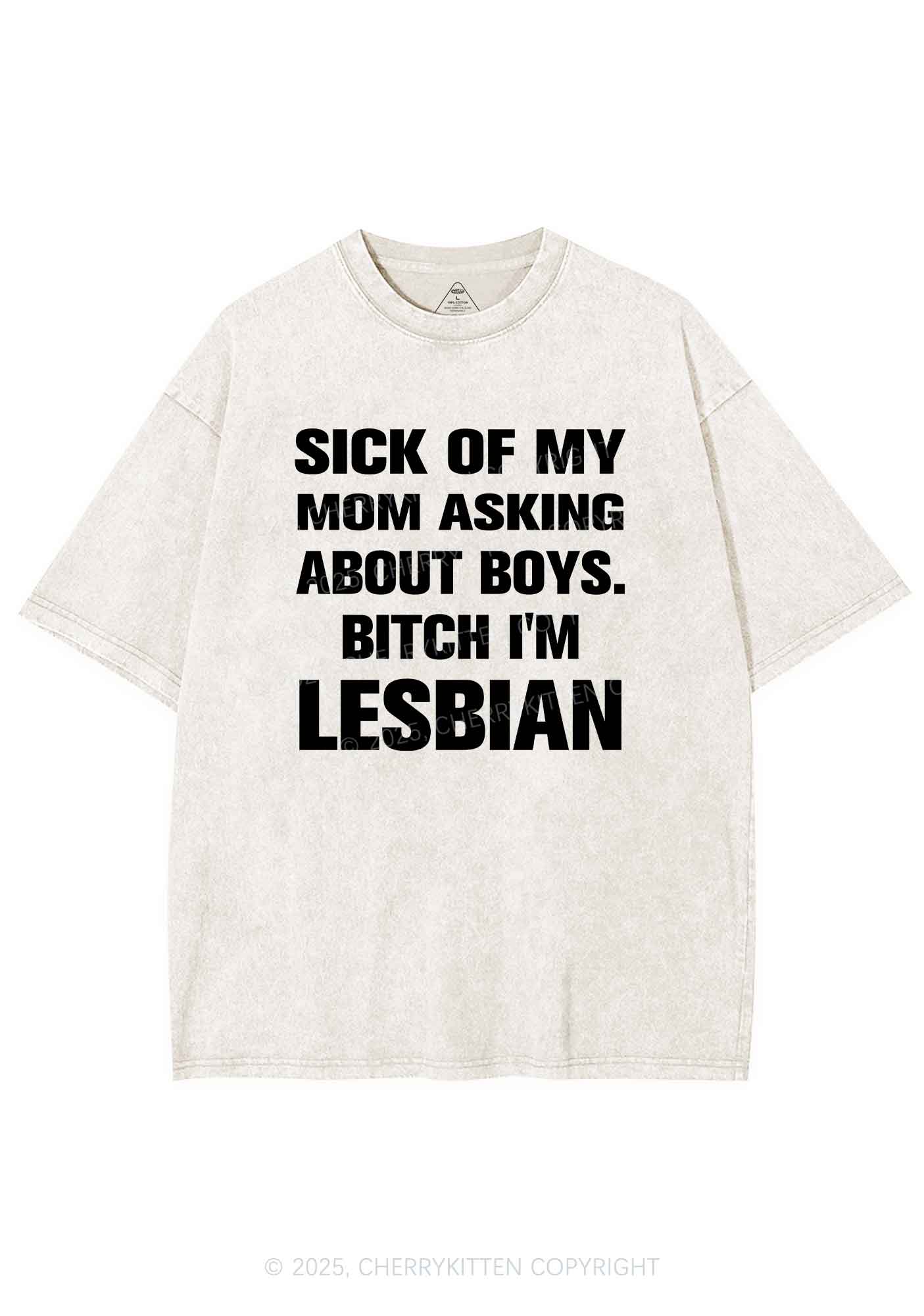 Bxxch Im Lesbian Pride Y2K Shirts Washed Tee Cherrykitten