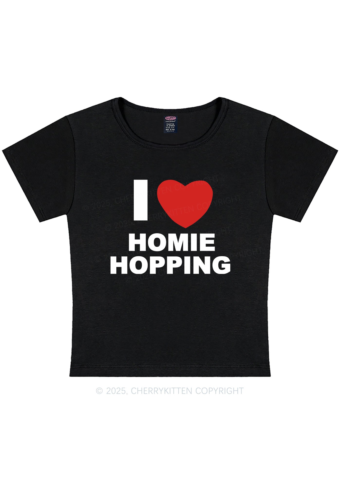 I Love Homie Hopping Y2K Baby Tee Cherrykitten