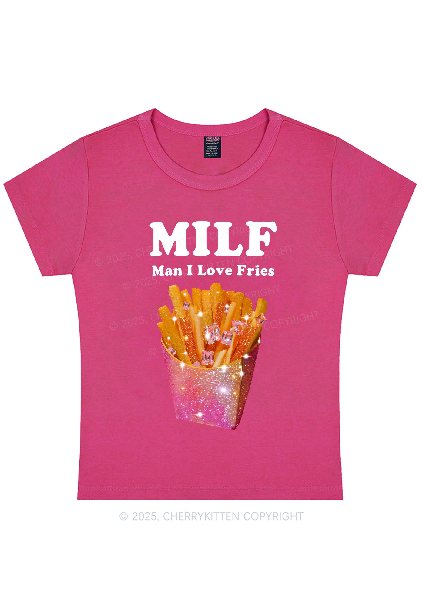 Man I Love Fries Y2K Baby Tee Cherrykitten