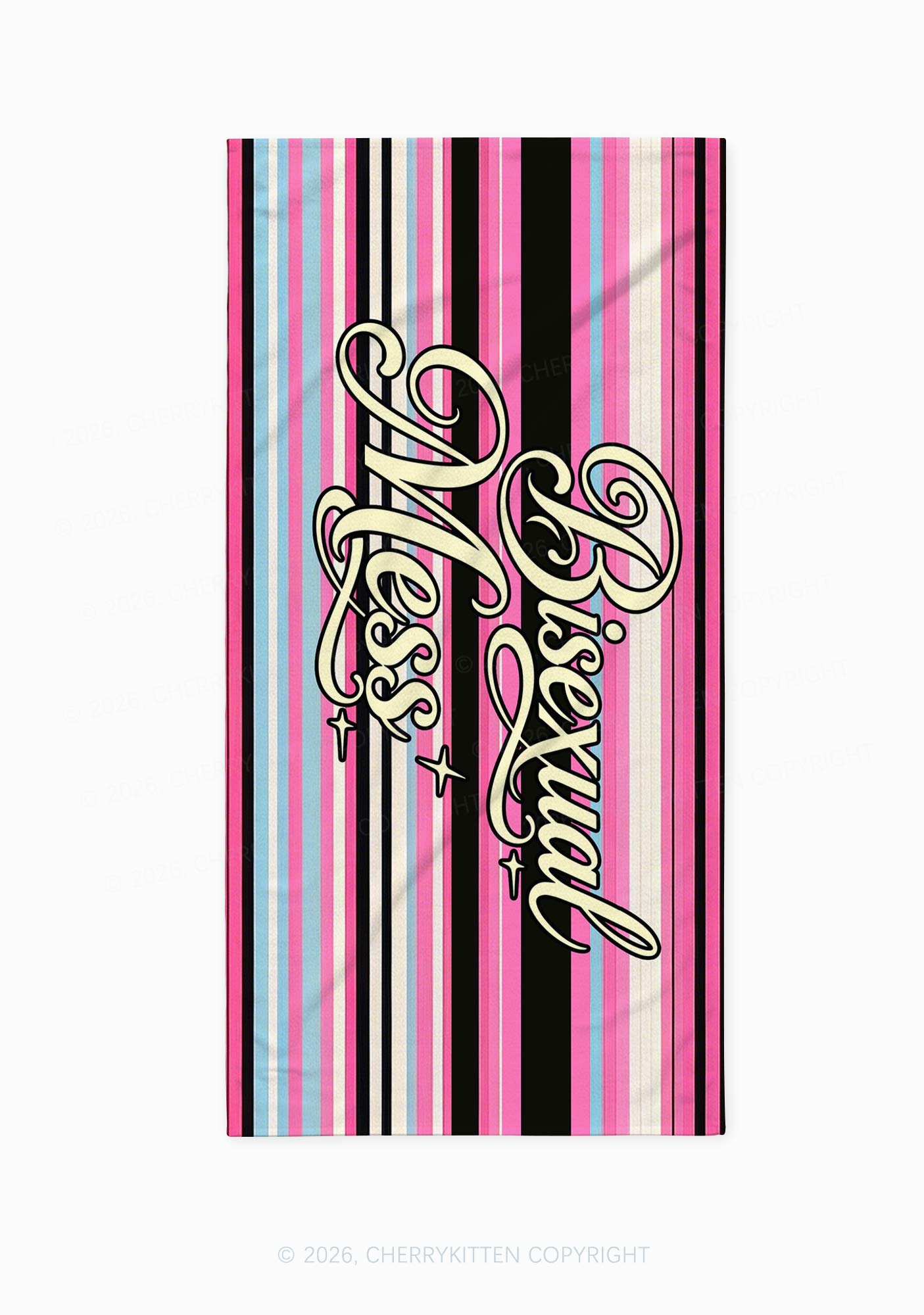 Bisexual Mess Pride Y2K Beach Towel Cherrykitten