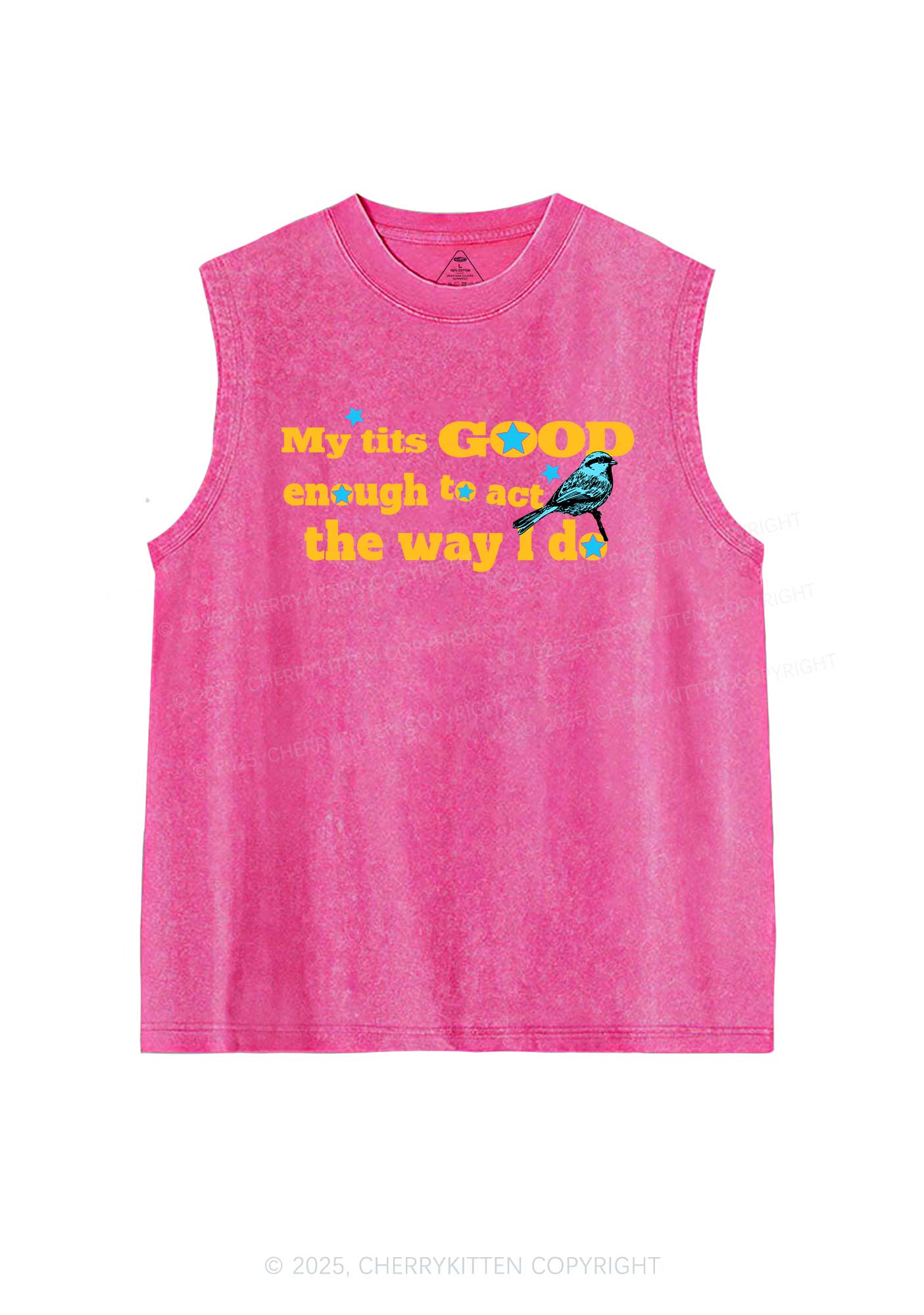 Good To Act Way Y2K Washed Muscle Tank Cherrykitten