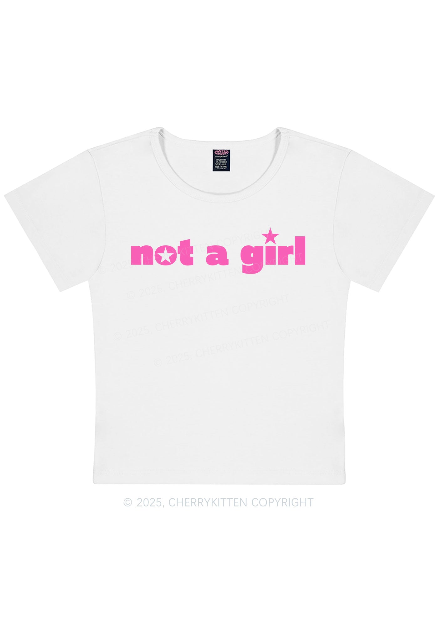 Not A Girl Y2K Baby Tee Cherrykitten