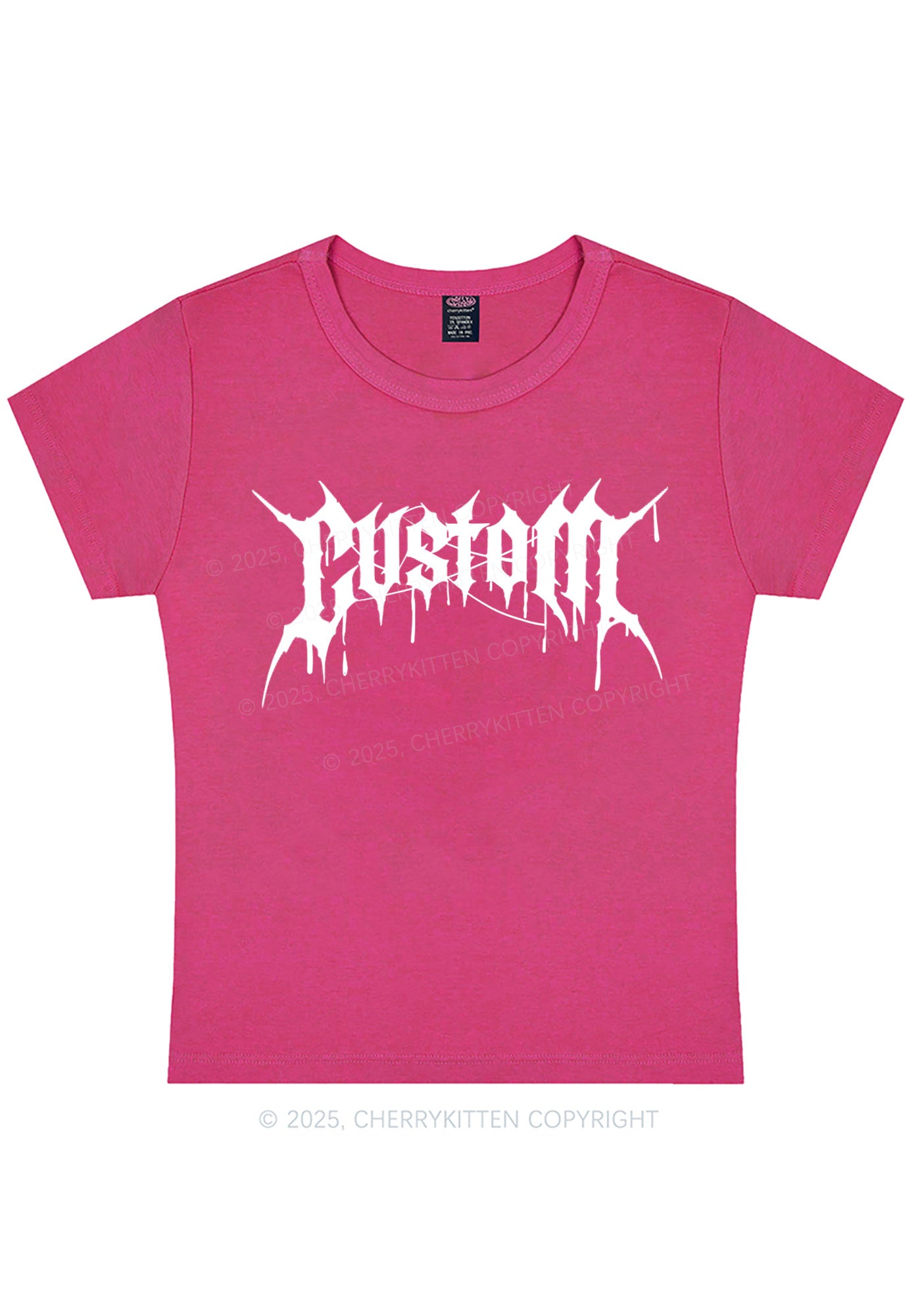 Custom Font Art Y2K Baby Tee Cherrykitten