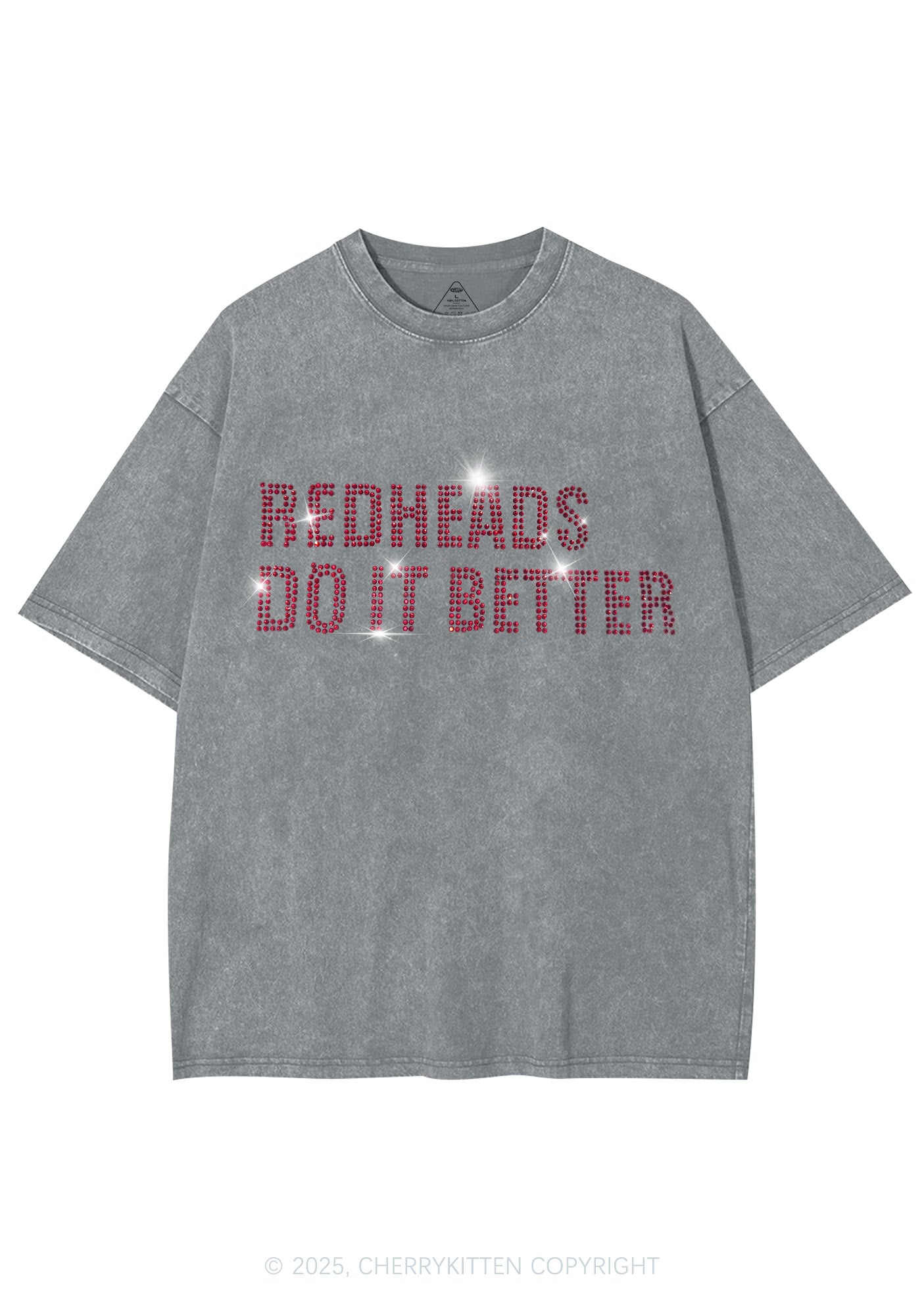 Rhinestone Redheads Do It Better Y2K Shirts Washed Tee Cherrykitten