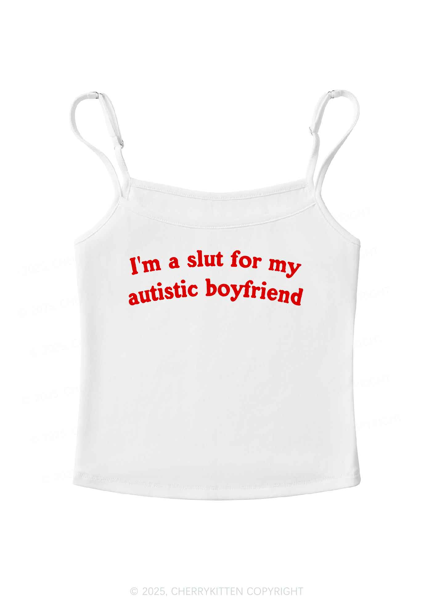 Slxt For My Autistic BF Y2K Spaghetti Strap Cami Cherrykitten