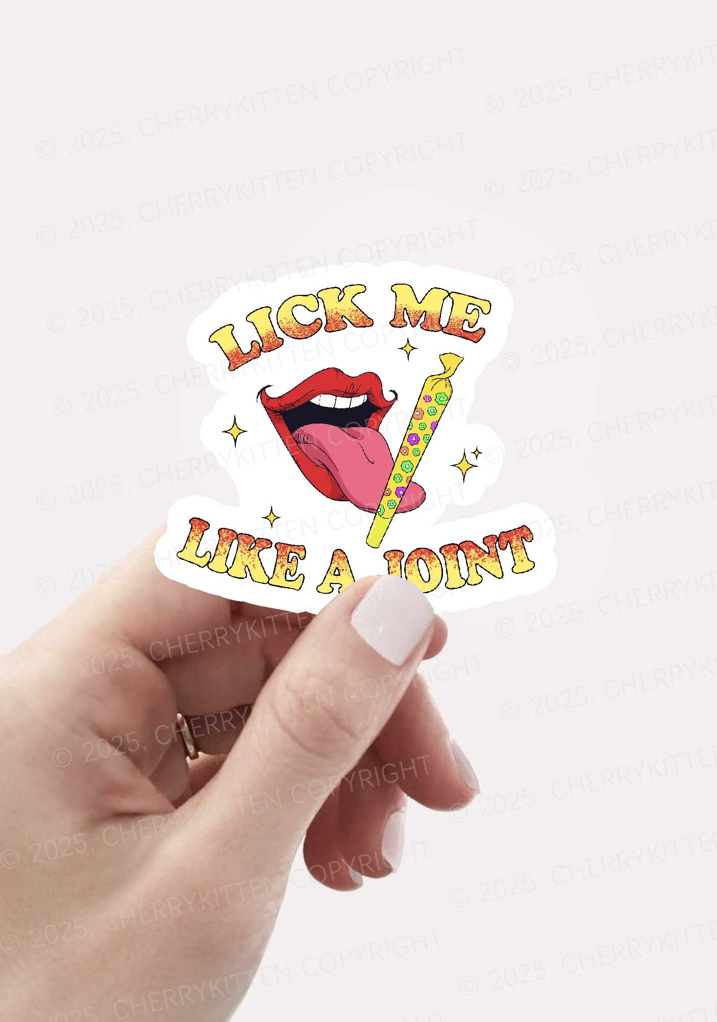 Lick Me Like A Joint 1Pc Y2K Sticker Cherrykitten