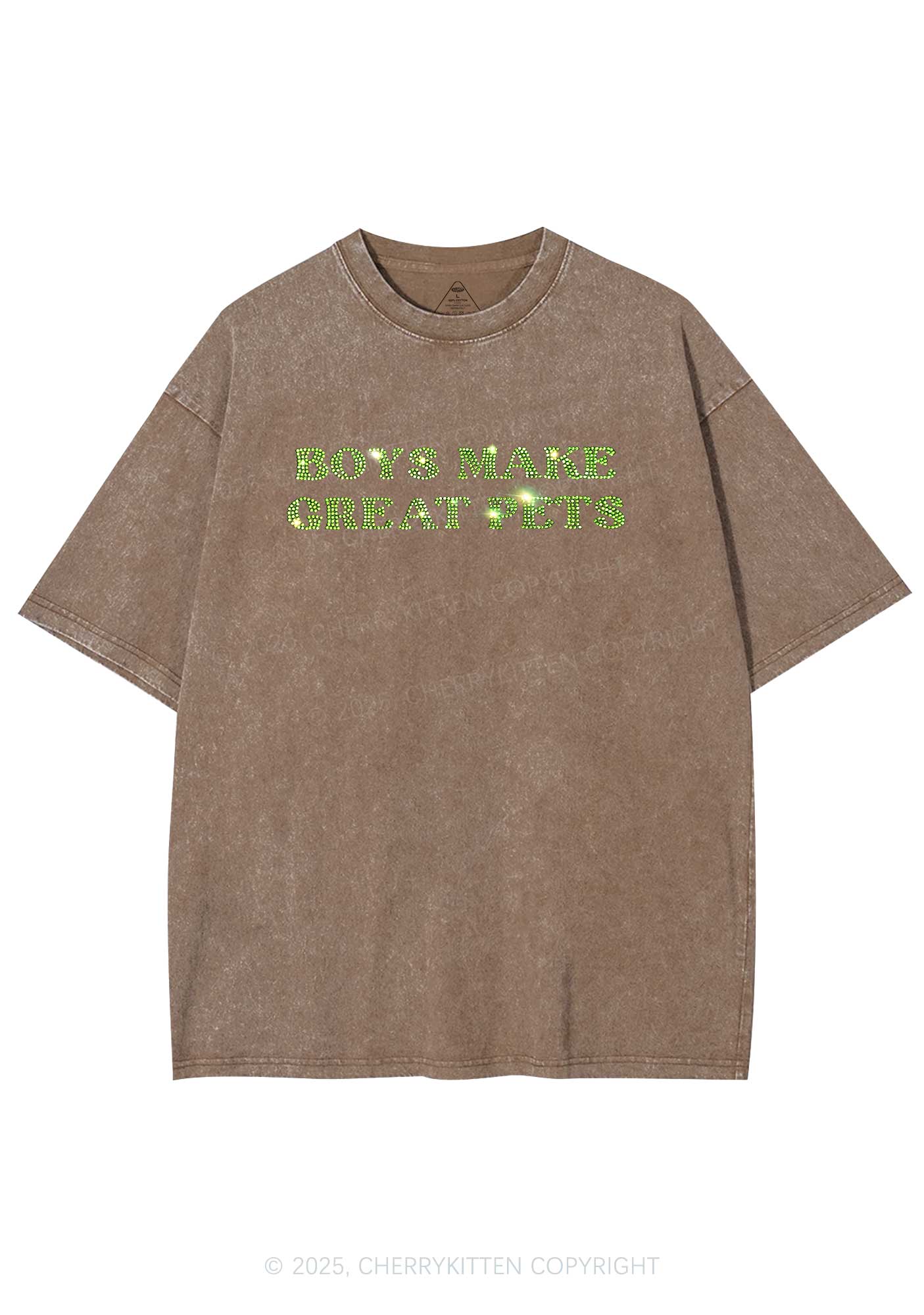 Rhinestone Boys Make Gr8 Pets Y2K Shirts Washed Tee Cherrykitten