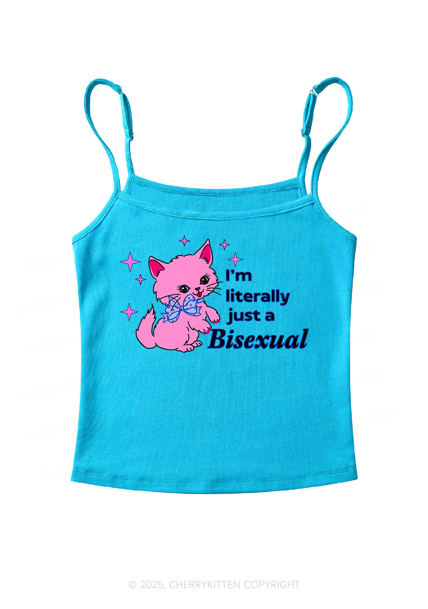 Literally Just A Bisexual Pride Y2K Spaghetti Strap Cami Cherrykitten