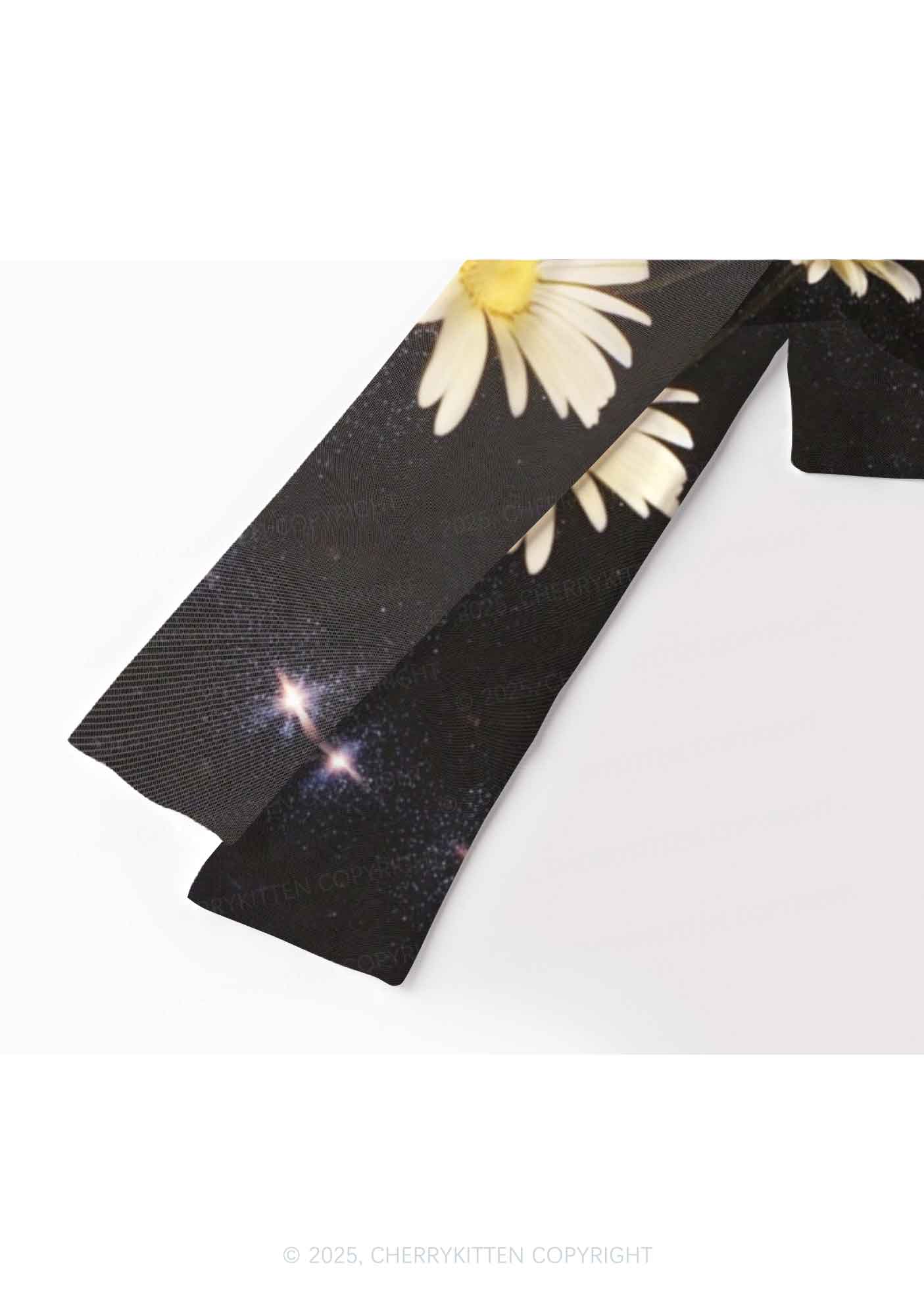 Yellow Daisy Y2K Mesh Long Sleeve Crop Top Cherrykitten