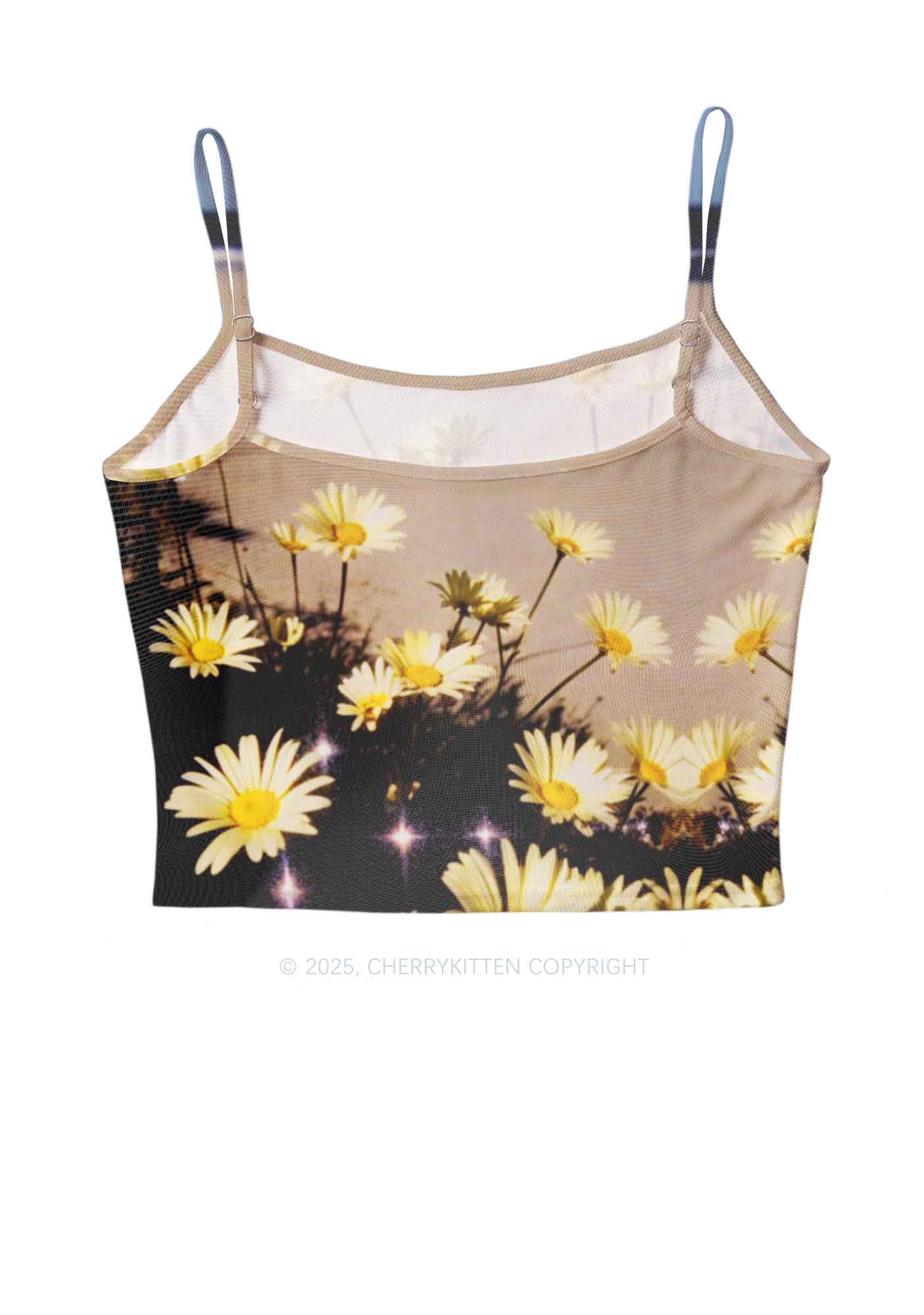 Yellow Daisy Y2K Mesh Cami Tank Cherrykitten