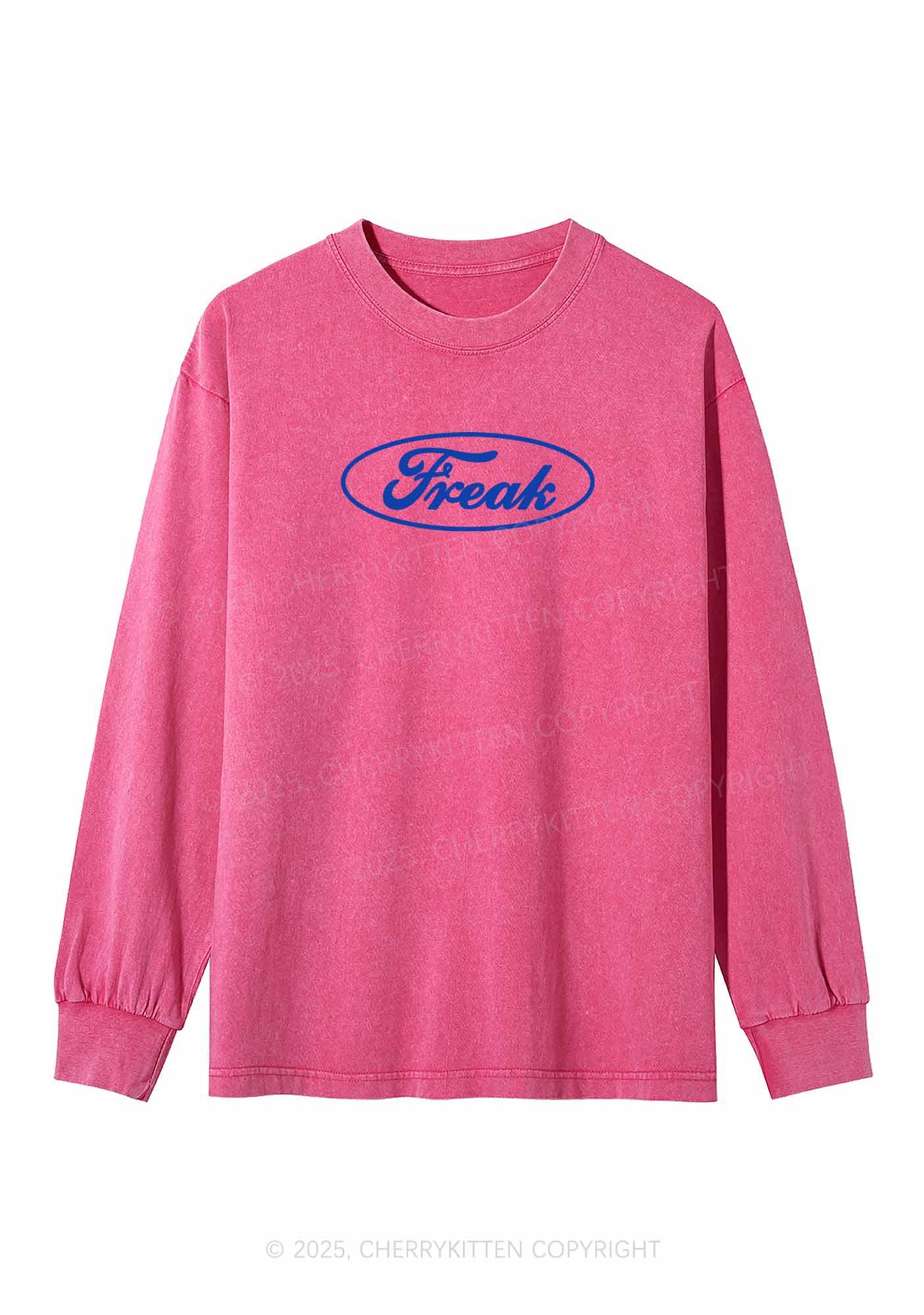 Oval Freak Y2K Washed Long Sleeves Cherrykitten