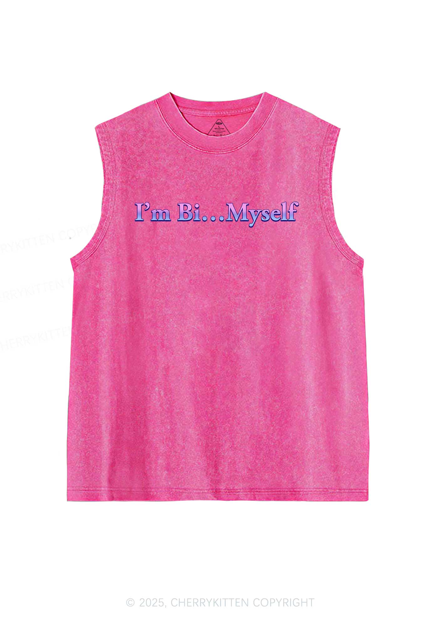 Im Bi Myself Pride Y2K Washed Muscle Tank Cherrykitten