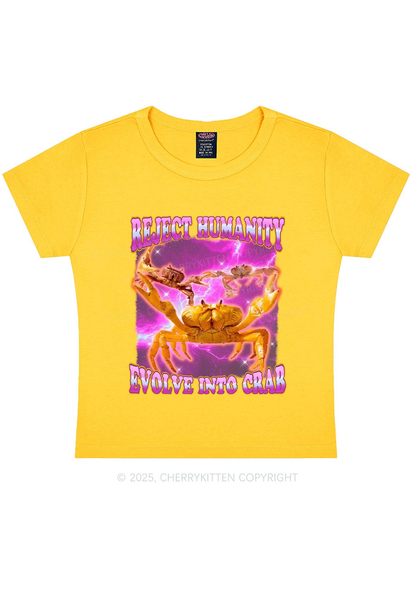 Reject Humanity Crab Y2K Baby Tee Cherrykitten