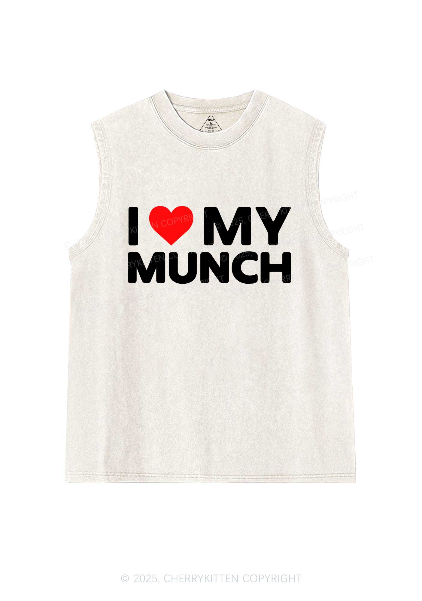 I Love My Munch Y2K Washed Muscle Tank Cherrykitten