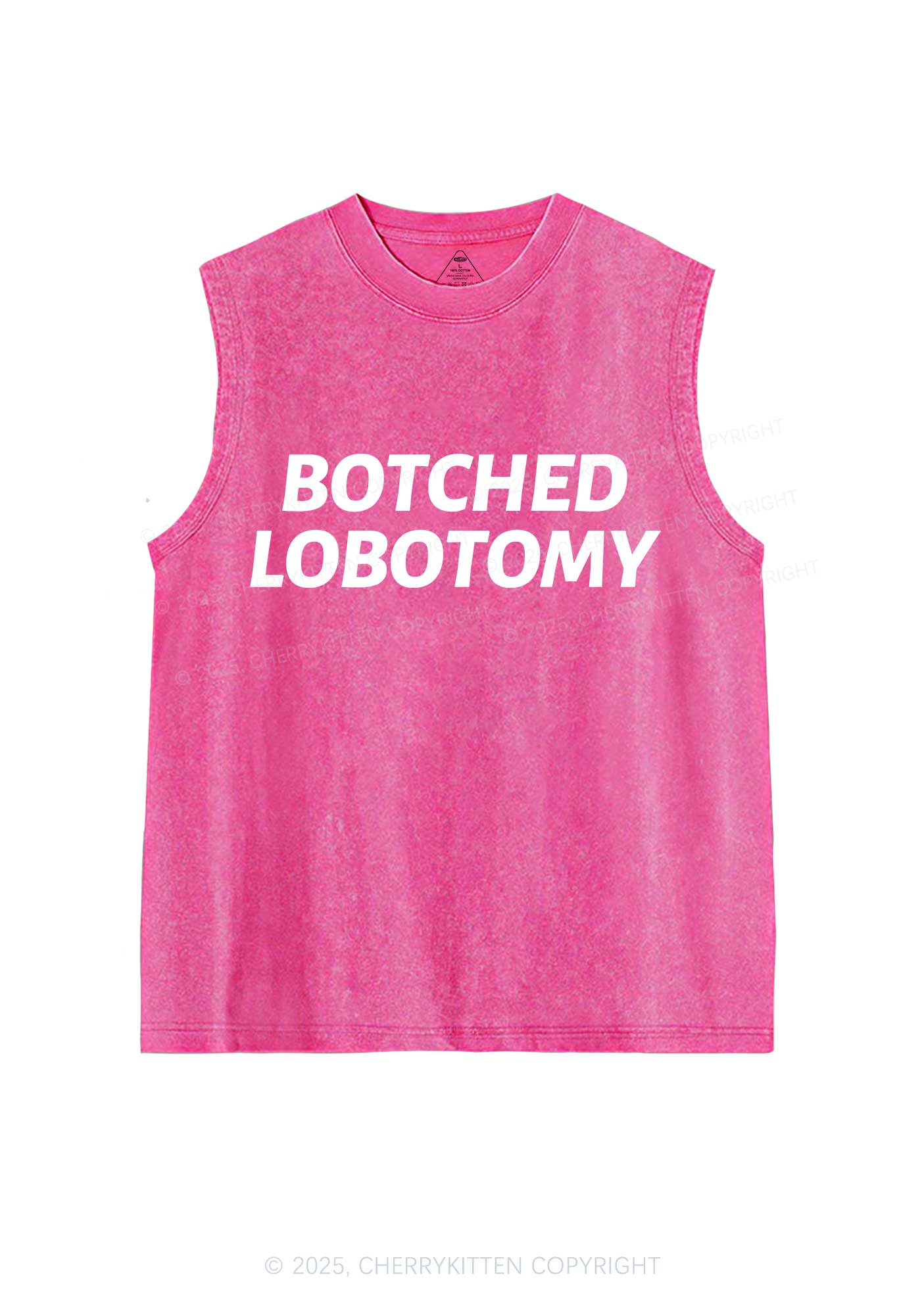 Botched Lobotomy Y2K Washed Muscle Tank Cherrykitten