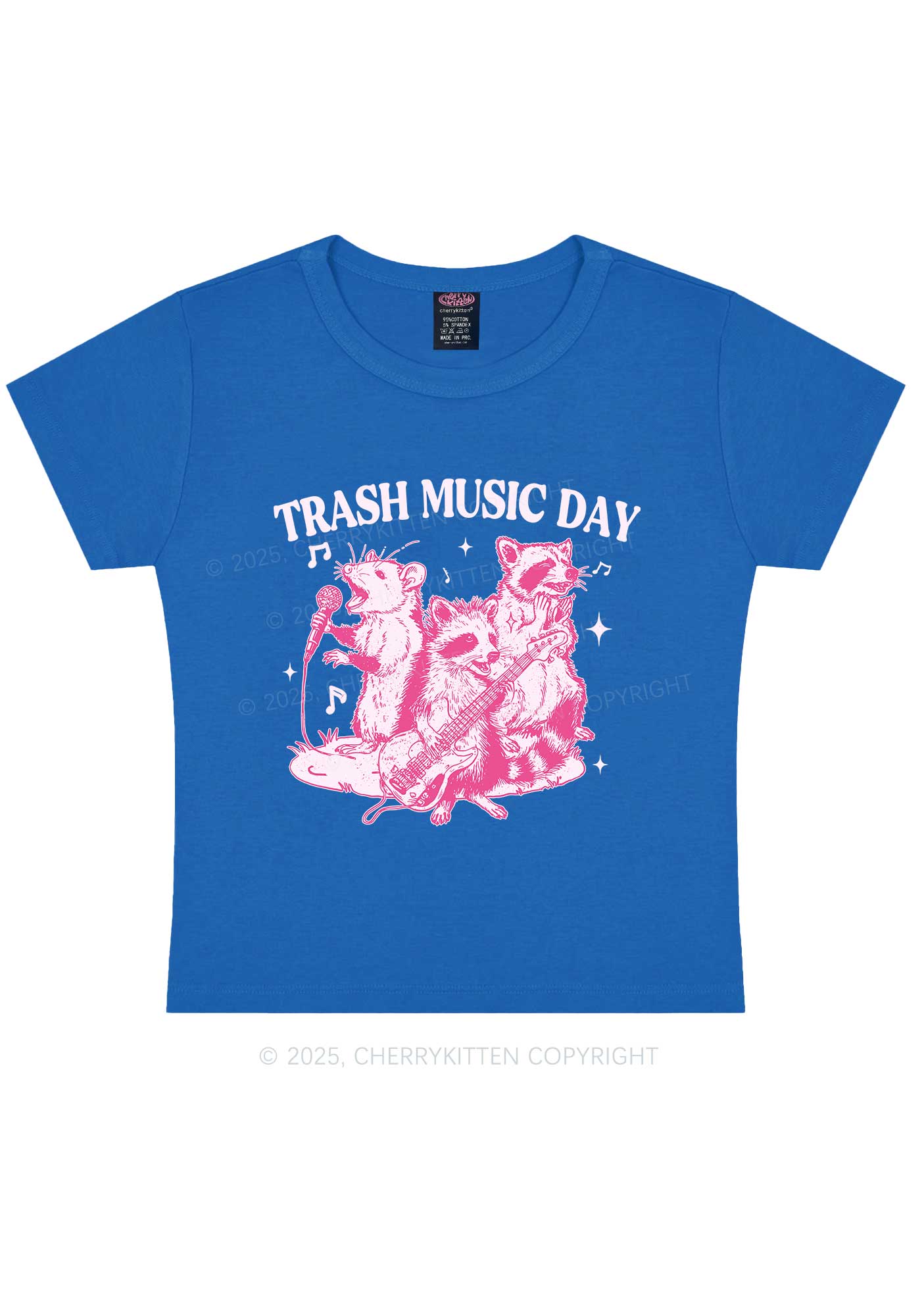 Trash Music Day Y2K Baby Tee Cherrykitten