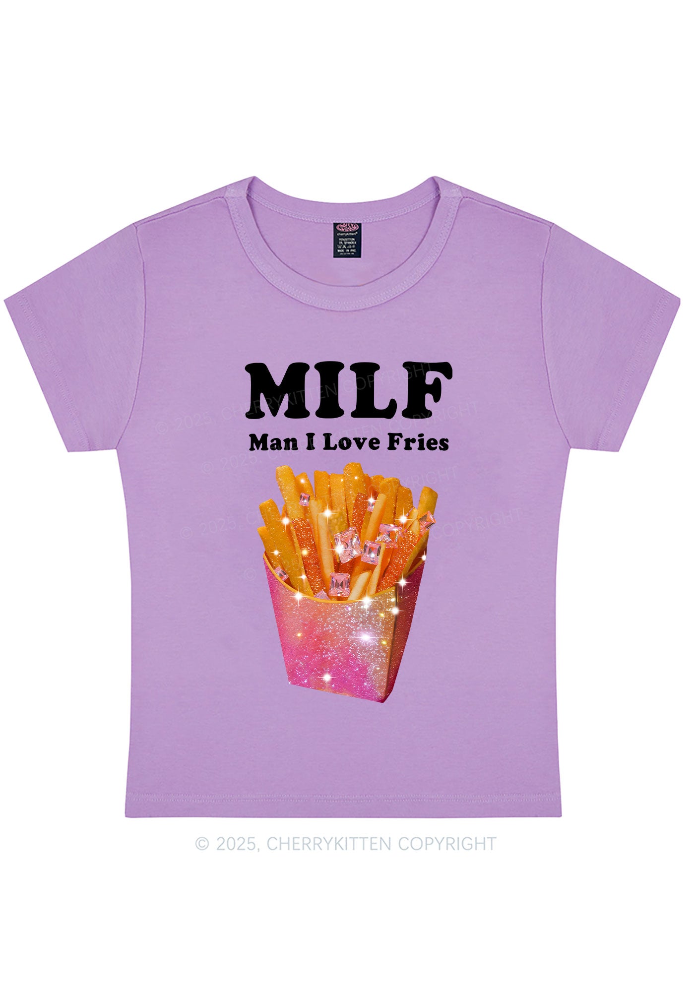 Man I Love Fries Y2K Baby Tee Cherrykitten