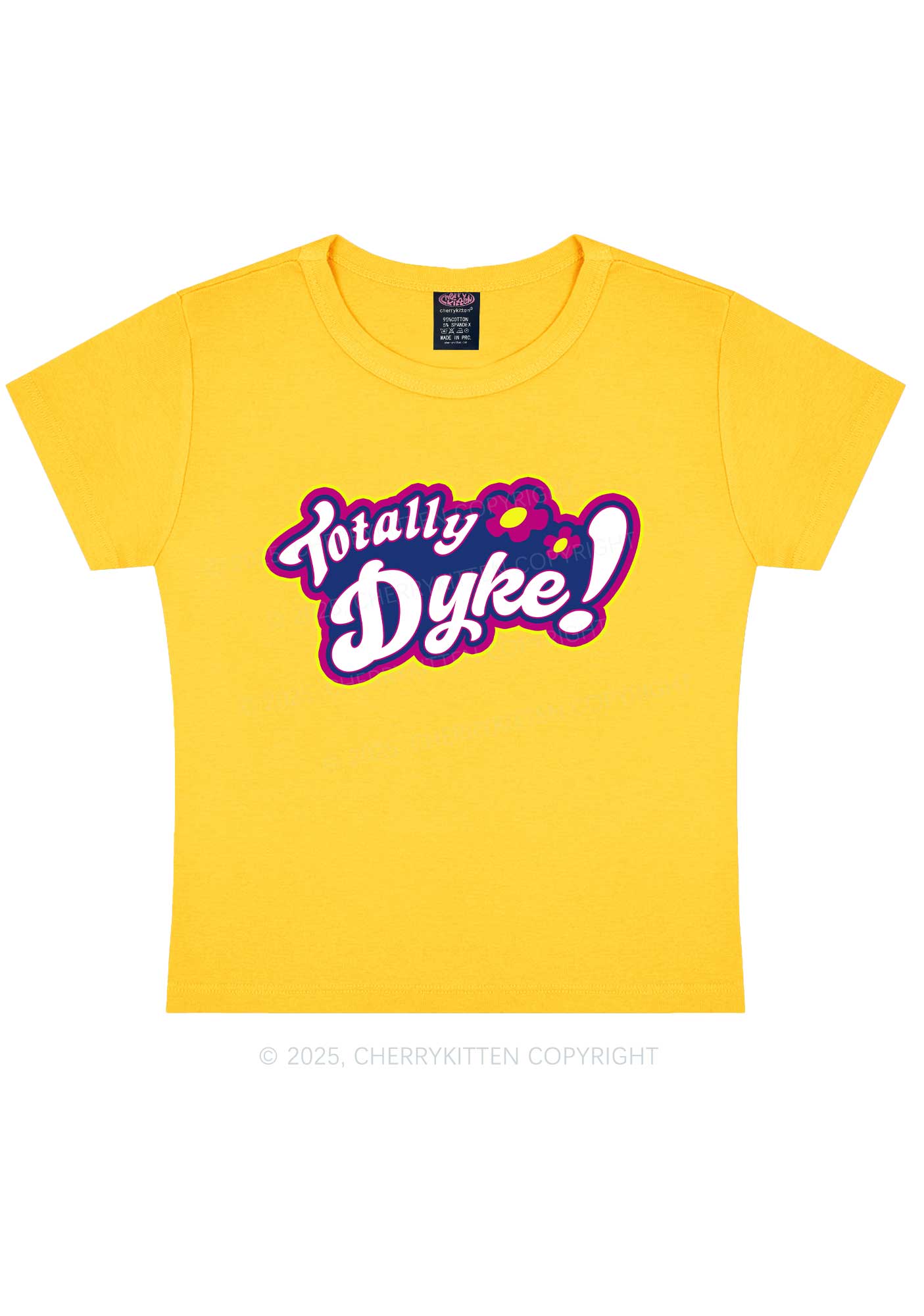 Totally Dyke Pride Y2K Baby Tee Cherrykitten