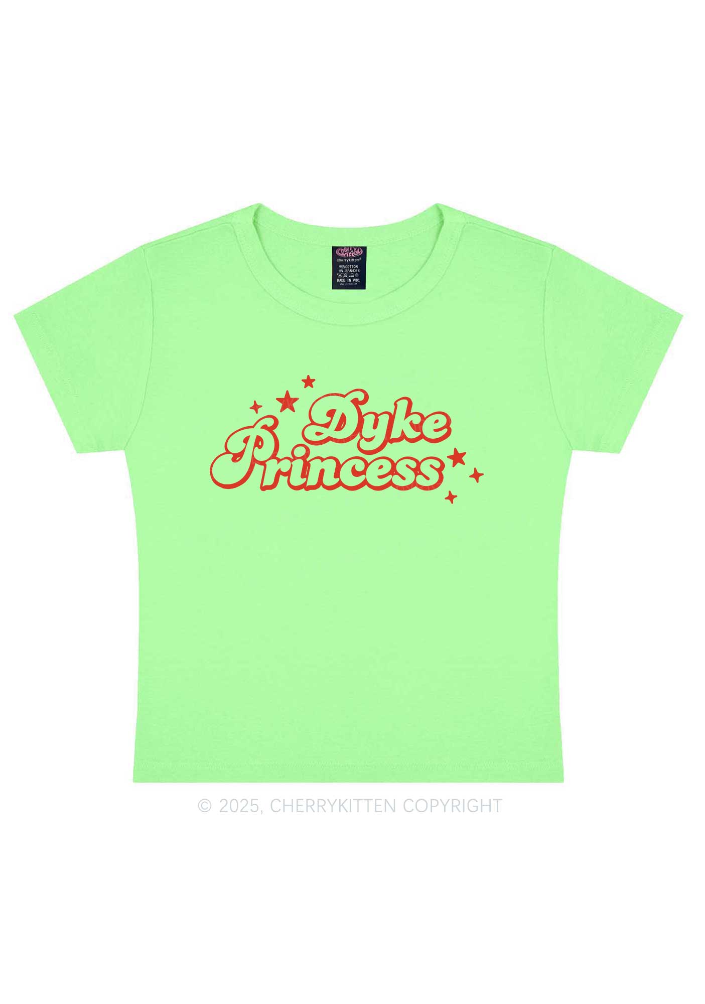 Dyke Princess Pride Y2K Baby Tee Cherrykitten