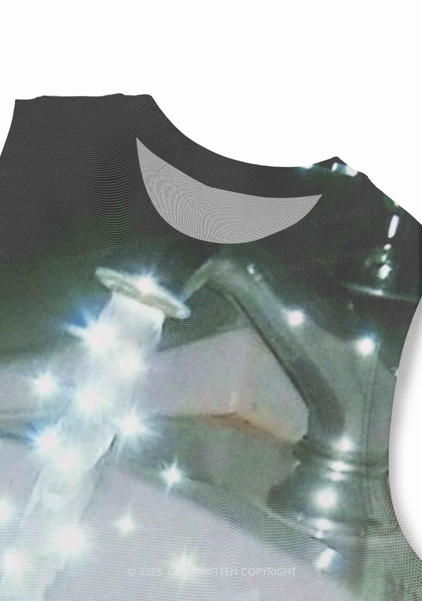 Starry Stream Y2K Mesh Muscle Tank Cherrykitten