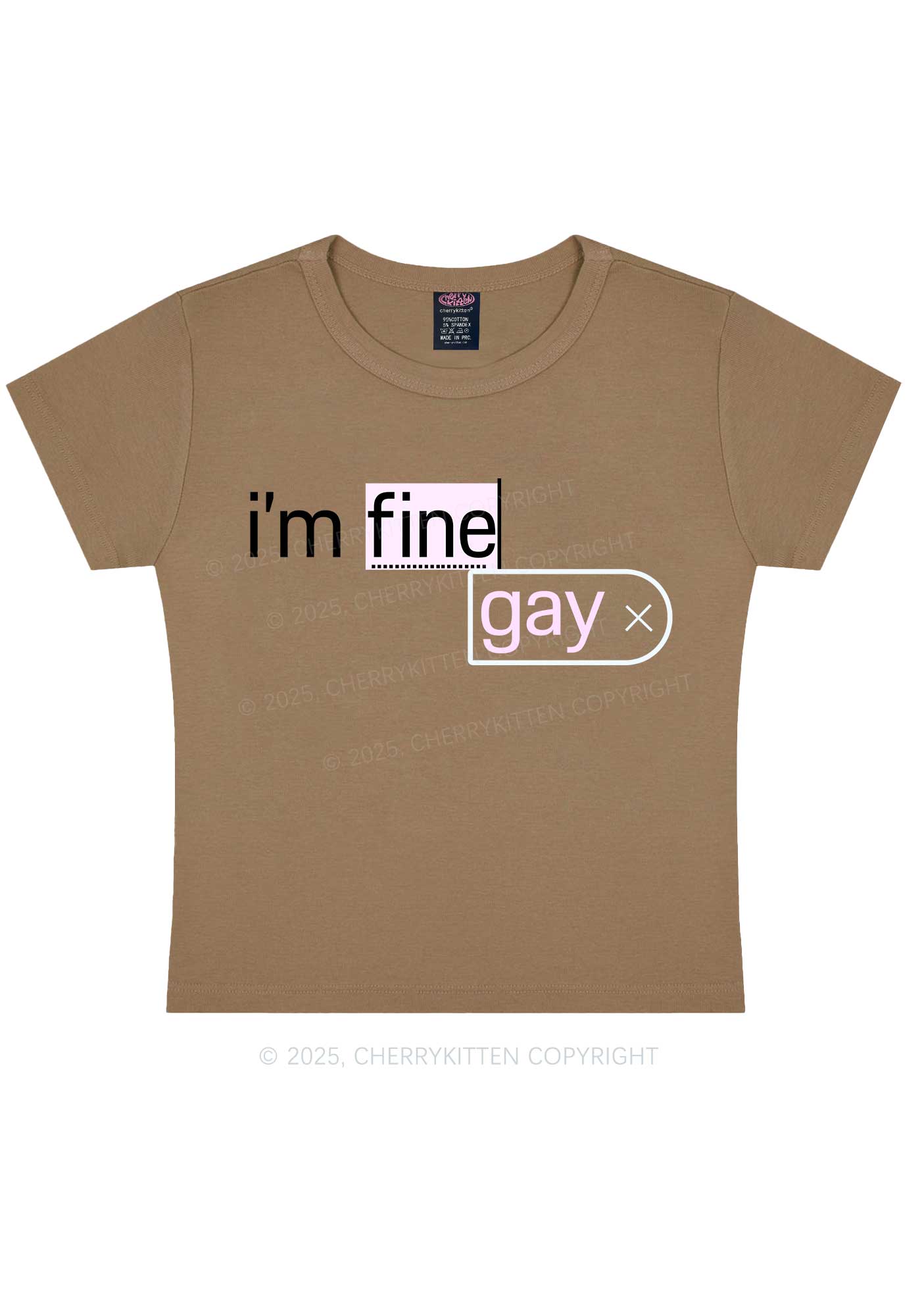 Im Fine Gay Pride Y2K Baby Tee Cherrykitten