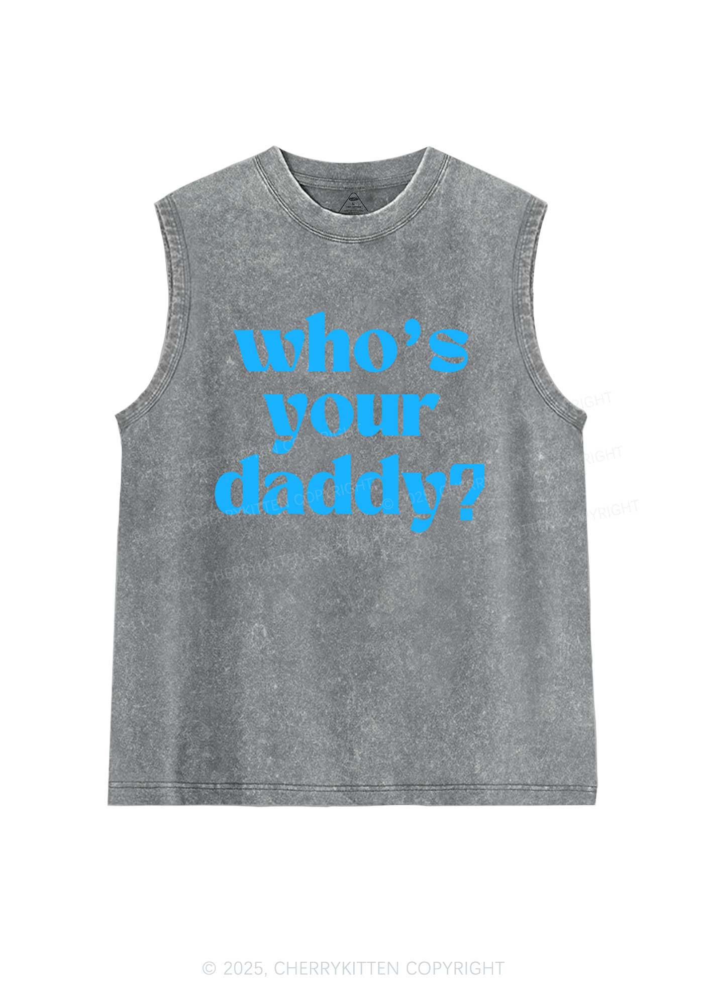 Whos Your Daddy Y2K Washed Muscle Tank Cherrykitten