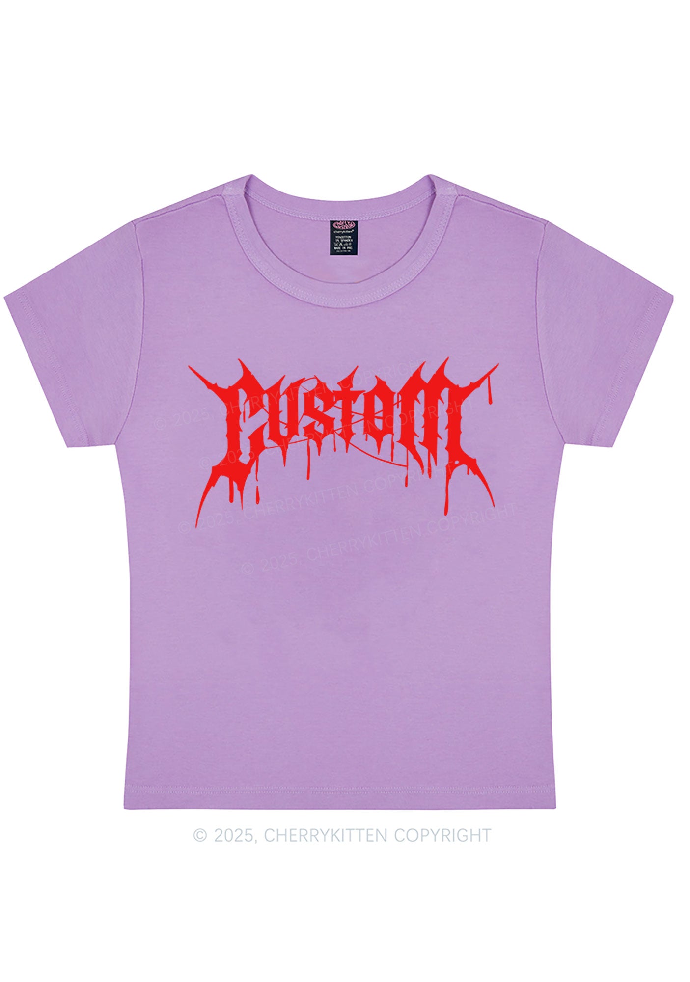 Custom Font Art Y2K Baby Tee Cherrykitten