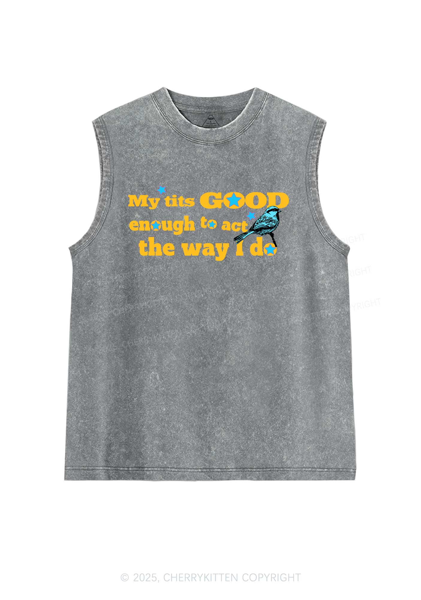 Good To Act Way Y2K Washed Muscle Tank Cherrykitten