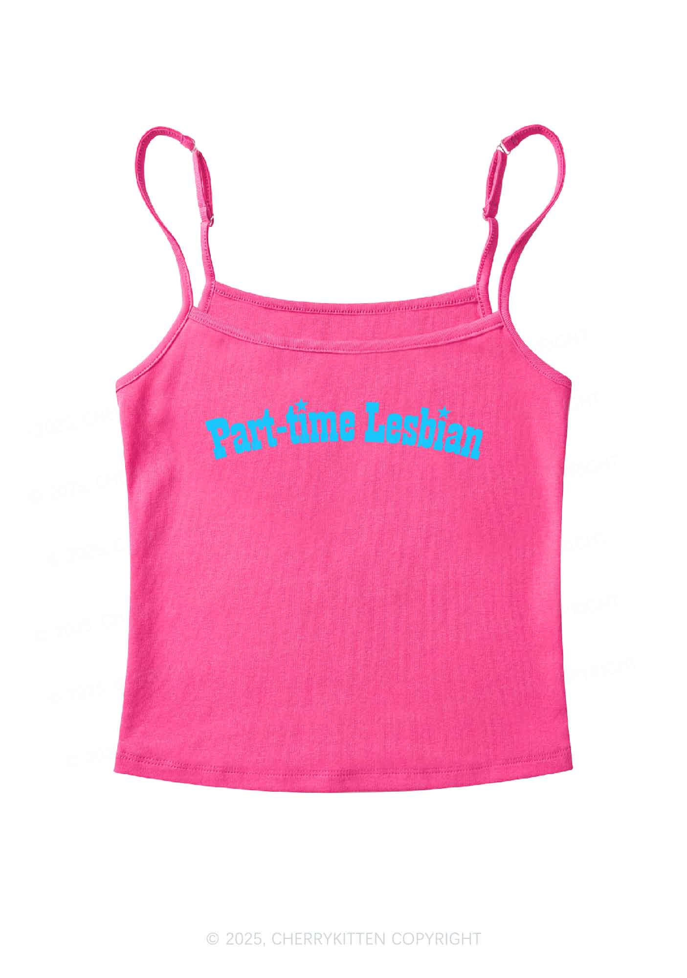 Part Time Lesbian Pride Y2K Spaghetti Strap Cami Cherrykitten