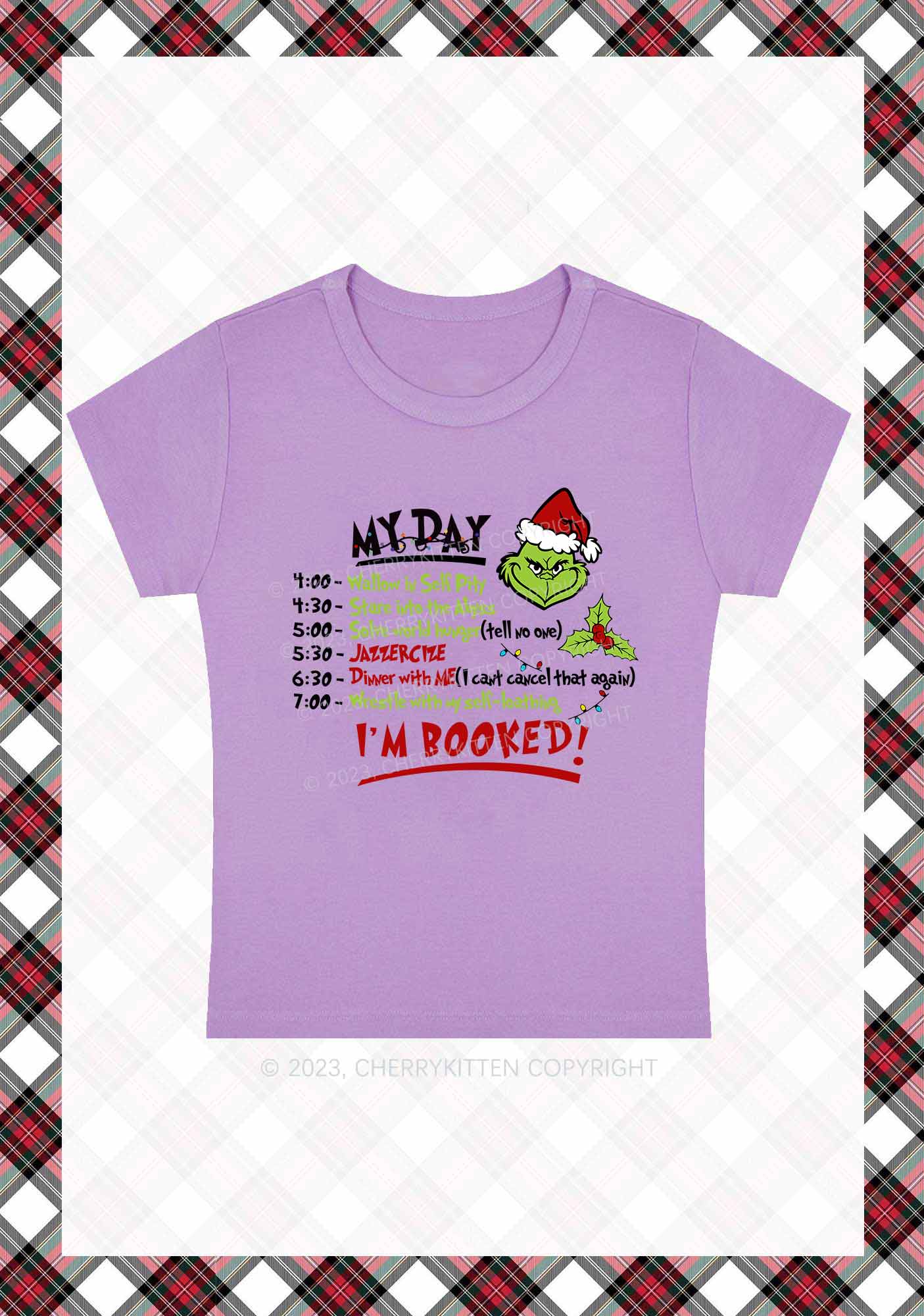 My Day I'm Booked Christmas Baby Tee Cherrykitten