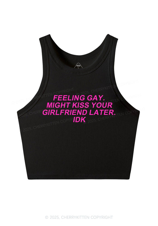 Kiss Your GF Later Pride Y2K Crop Tank Top Cherrykitten
