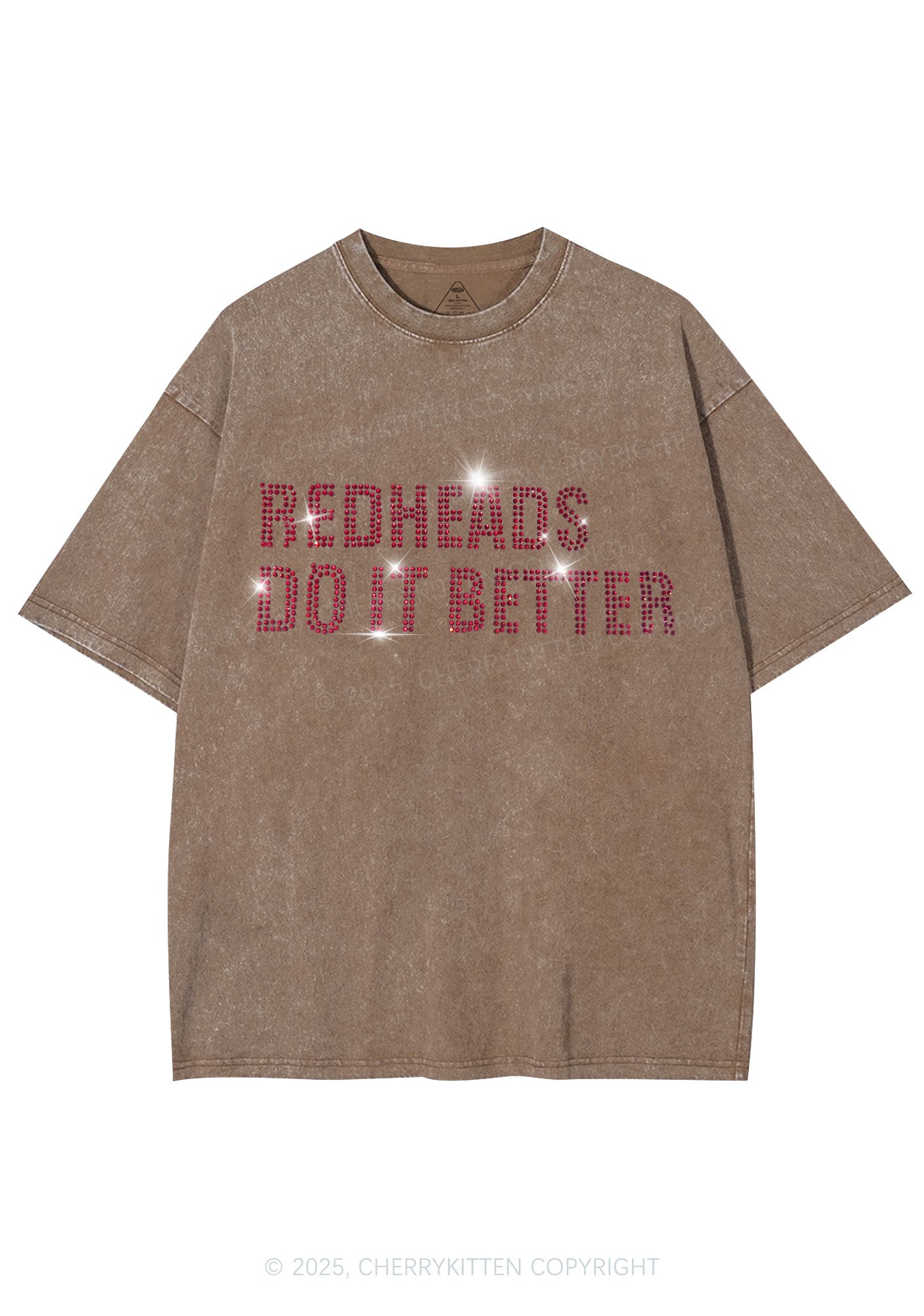 Rhinestone Redheads Do It Better Y2K Shirts Washed Tee Cherrykitten