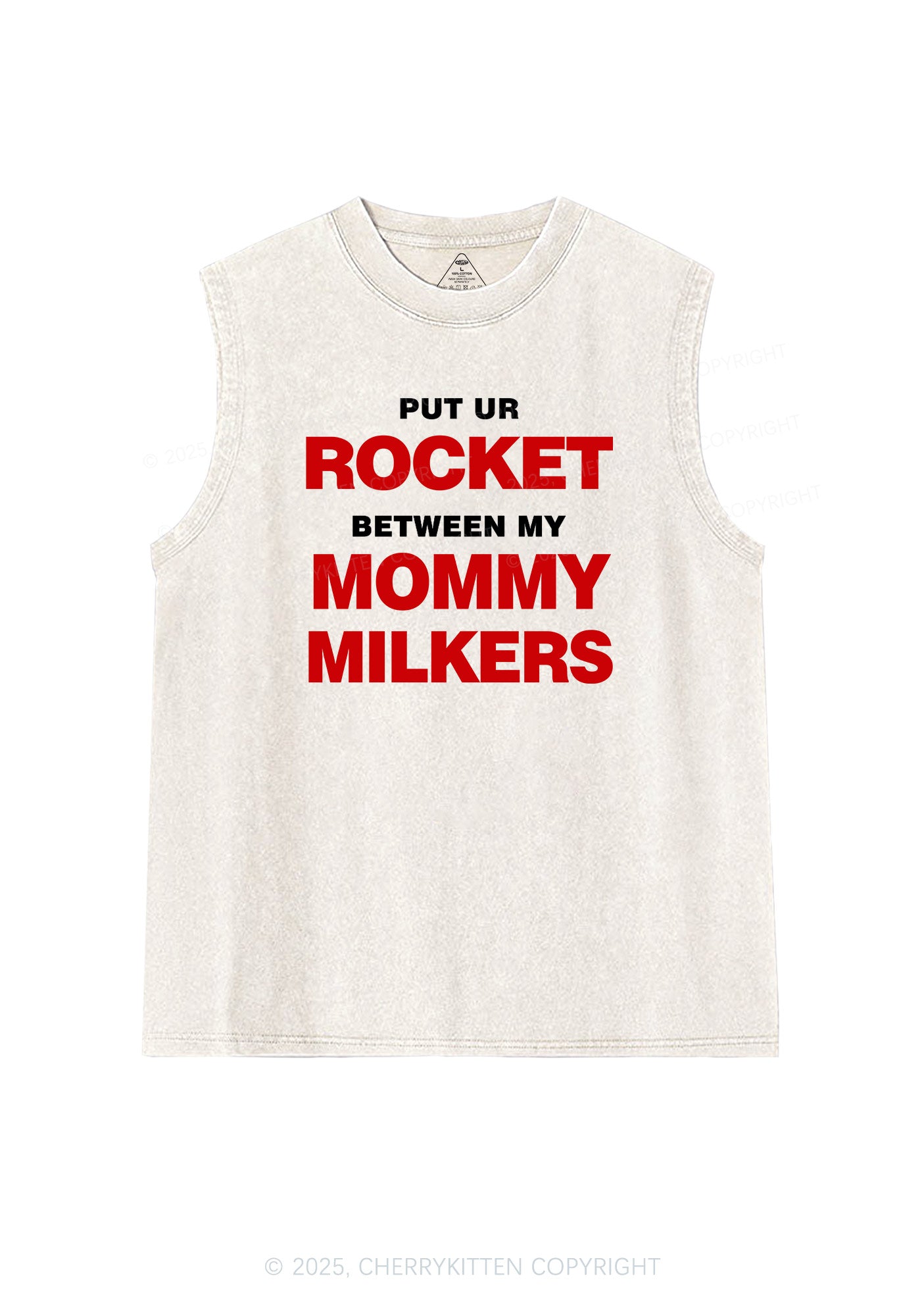 Rocket Mommy Milkers Y2K Washed Muscle Tank Cherrykitten