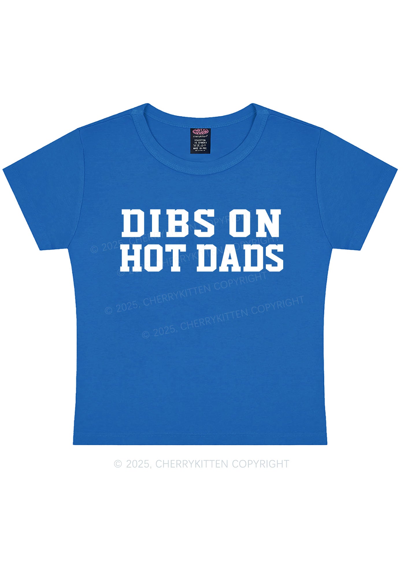 Dibs On Hot Dads Y2K Baby Tee Cherrykitten