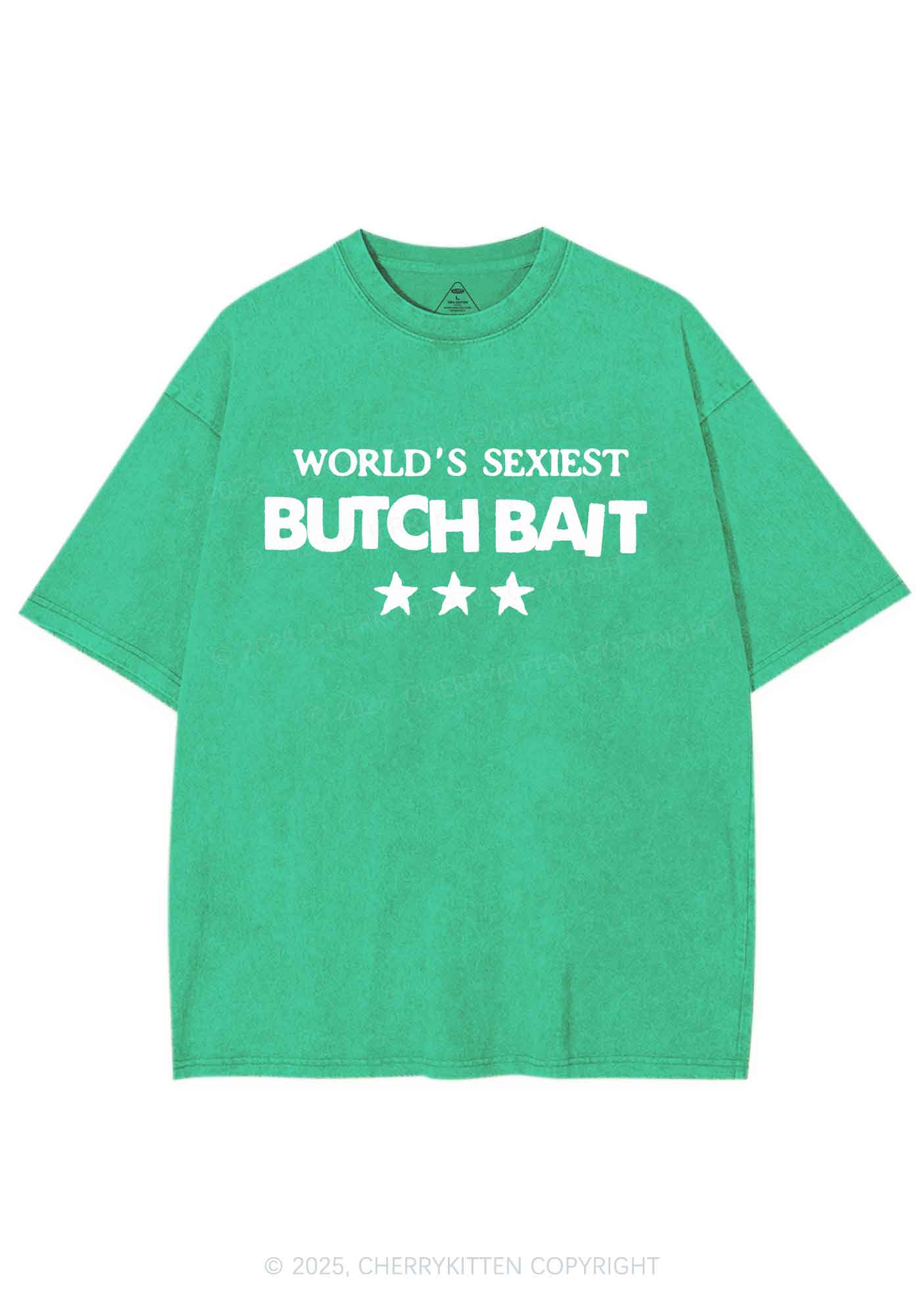 Worlds Sexiest Butch Bait Pride Y2K Shirts Washed Tee Cherrykitten