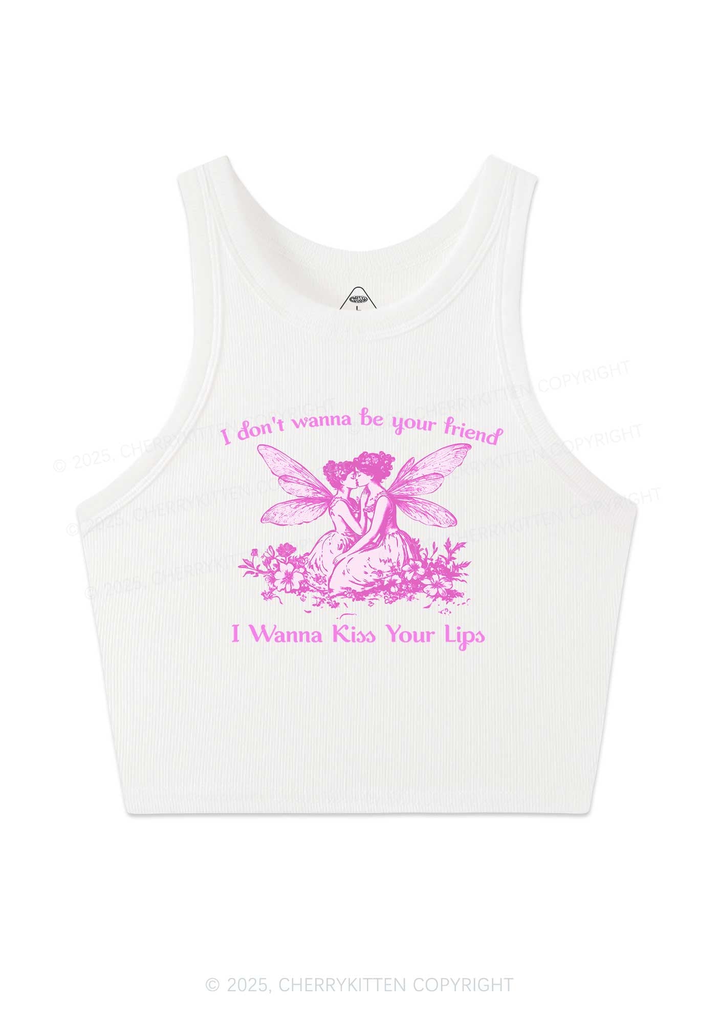 I Wanna Kiss Your Lips Pride Y2K Crop Tank Top Cherrykitten