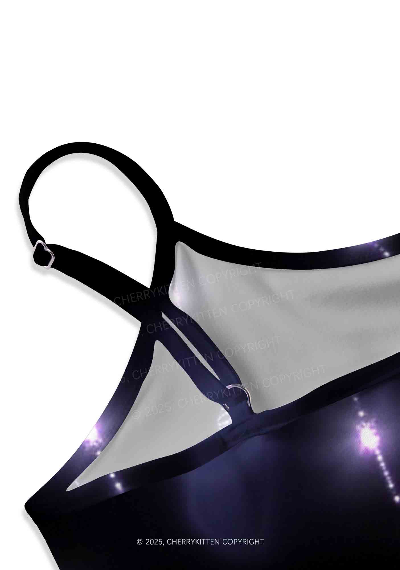 Glistening Spiderweb Y2K Print Slip Dress Cherrykitten