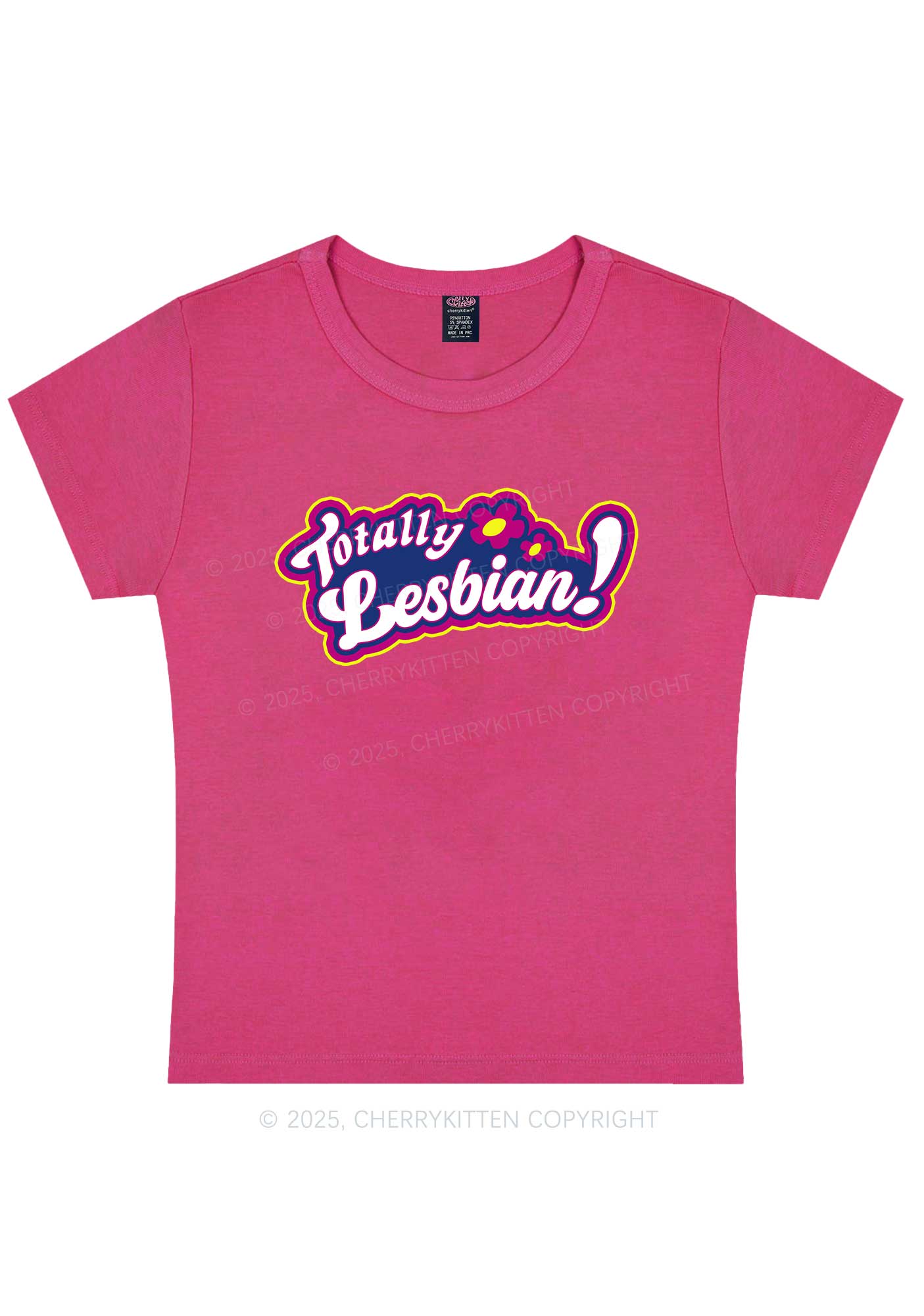 Totally Lesbian Pride Y2K Baby Tee Cherrykitten