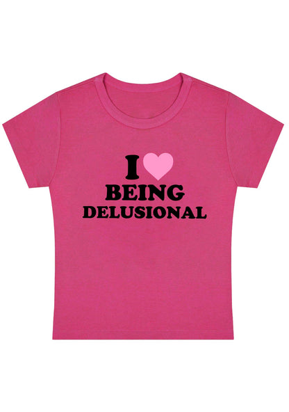 Curvy Being Delusional Baby Tee