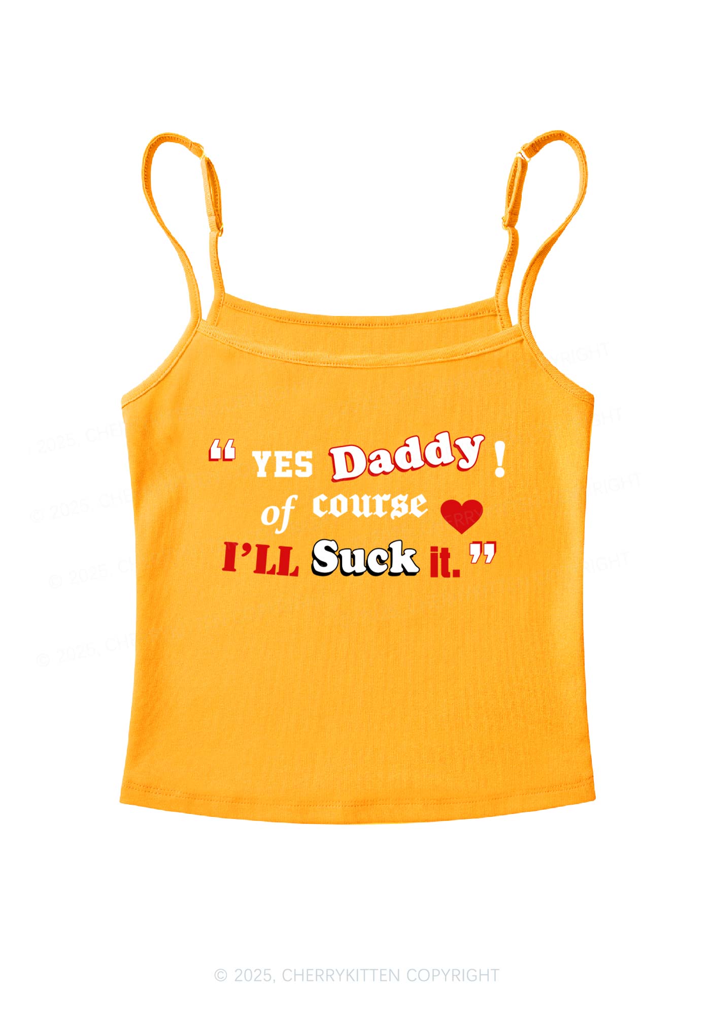 Daddy Suck It Y2K Spaghetti Strap Cami Cherrykitten