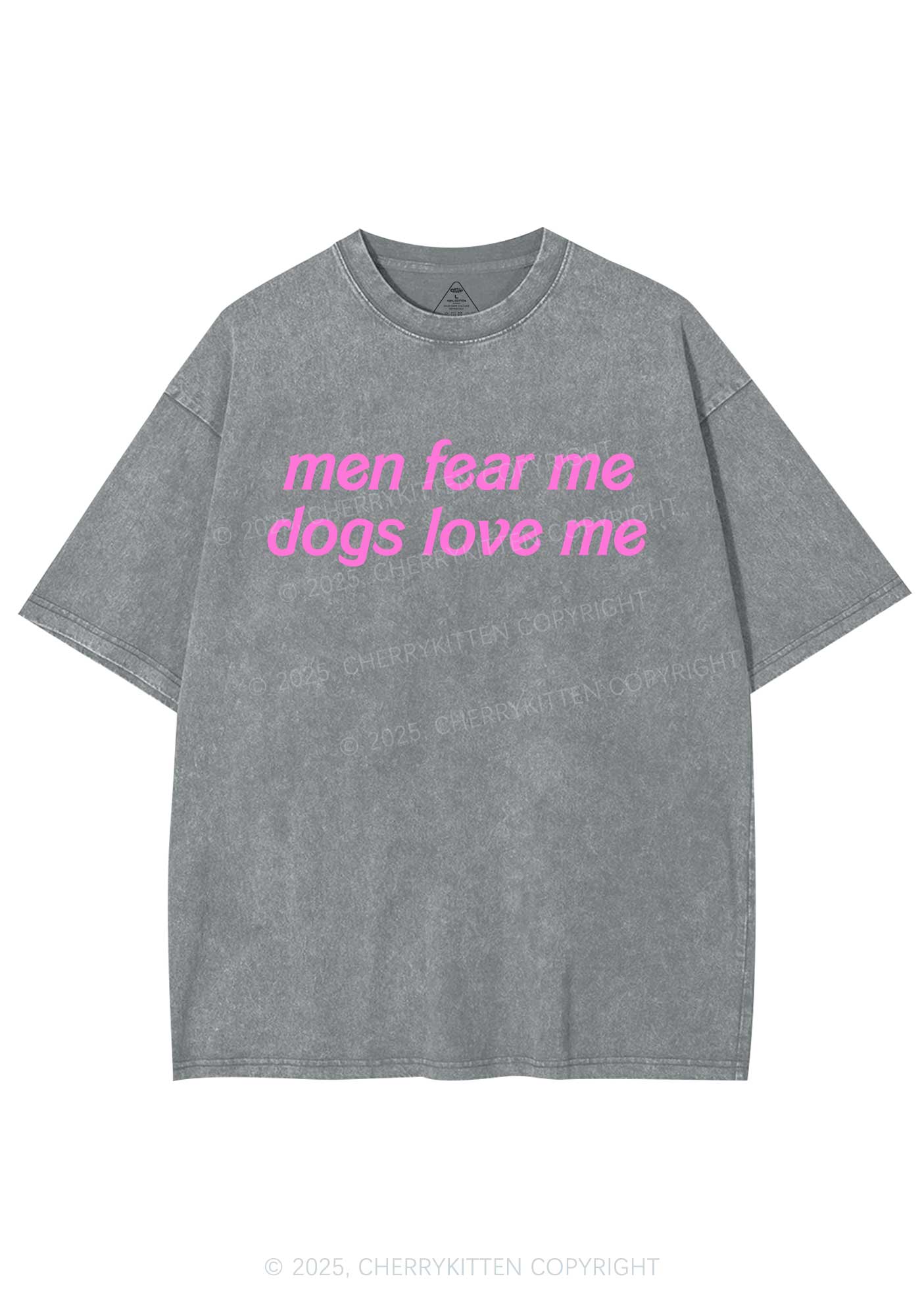 Men Fear Me Y2K Shirts Washed Tee Cherrykitten