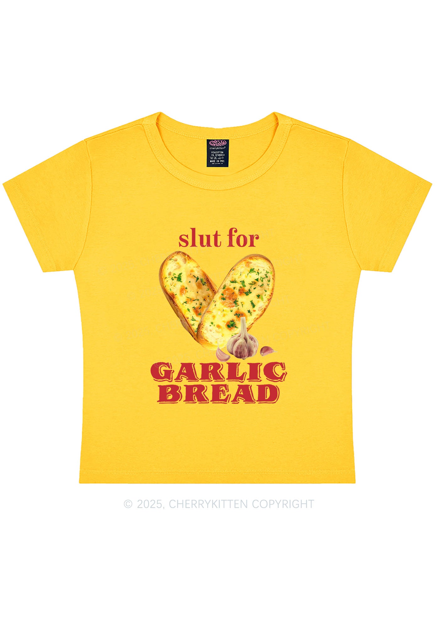 Slxt For Garlic Bread Y2K Baby Tee Cherrykitten