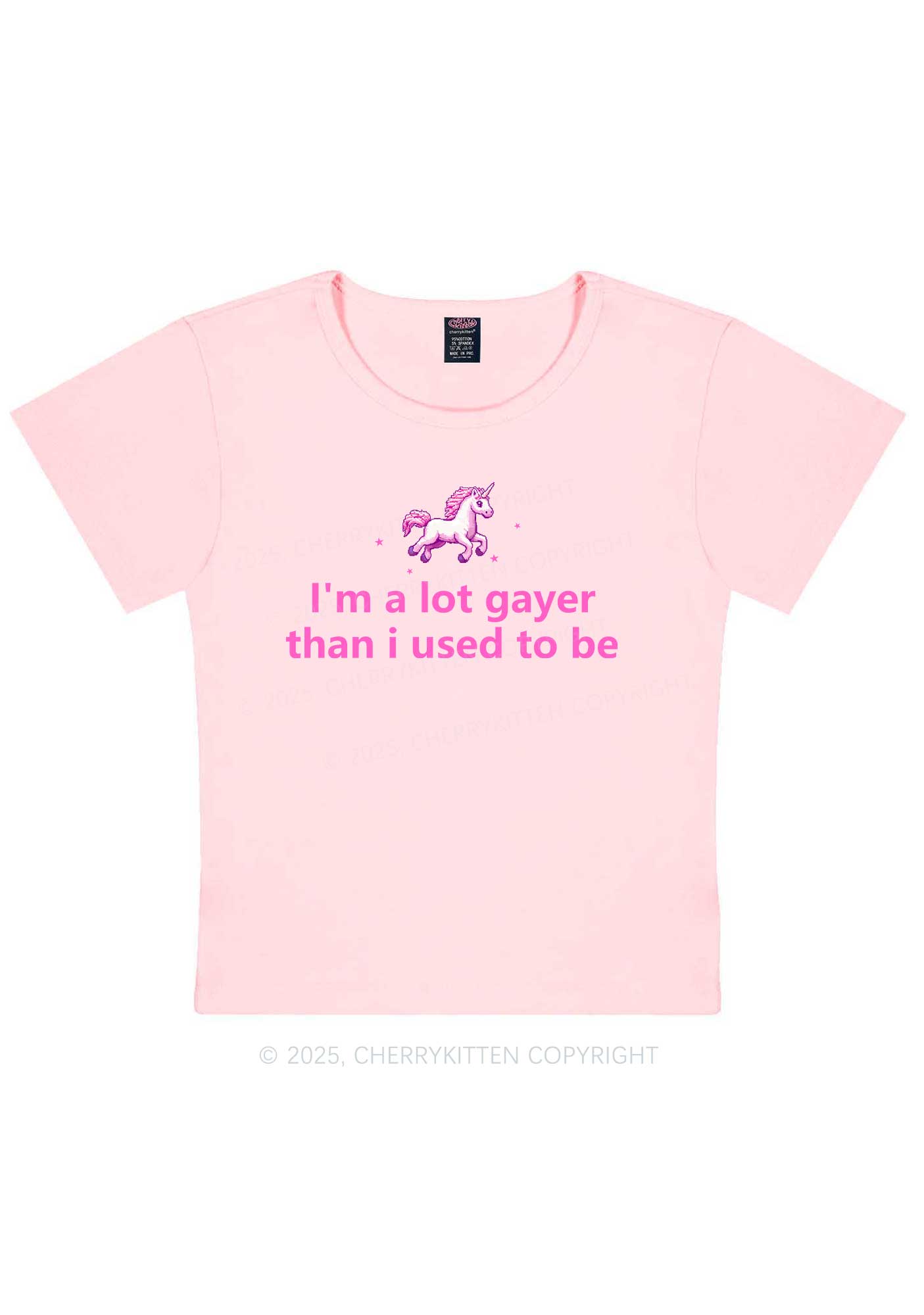 Im A Lot Gayer Pride Y2K Baby Tee Cherrykitten