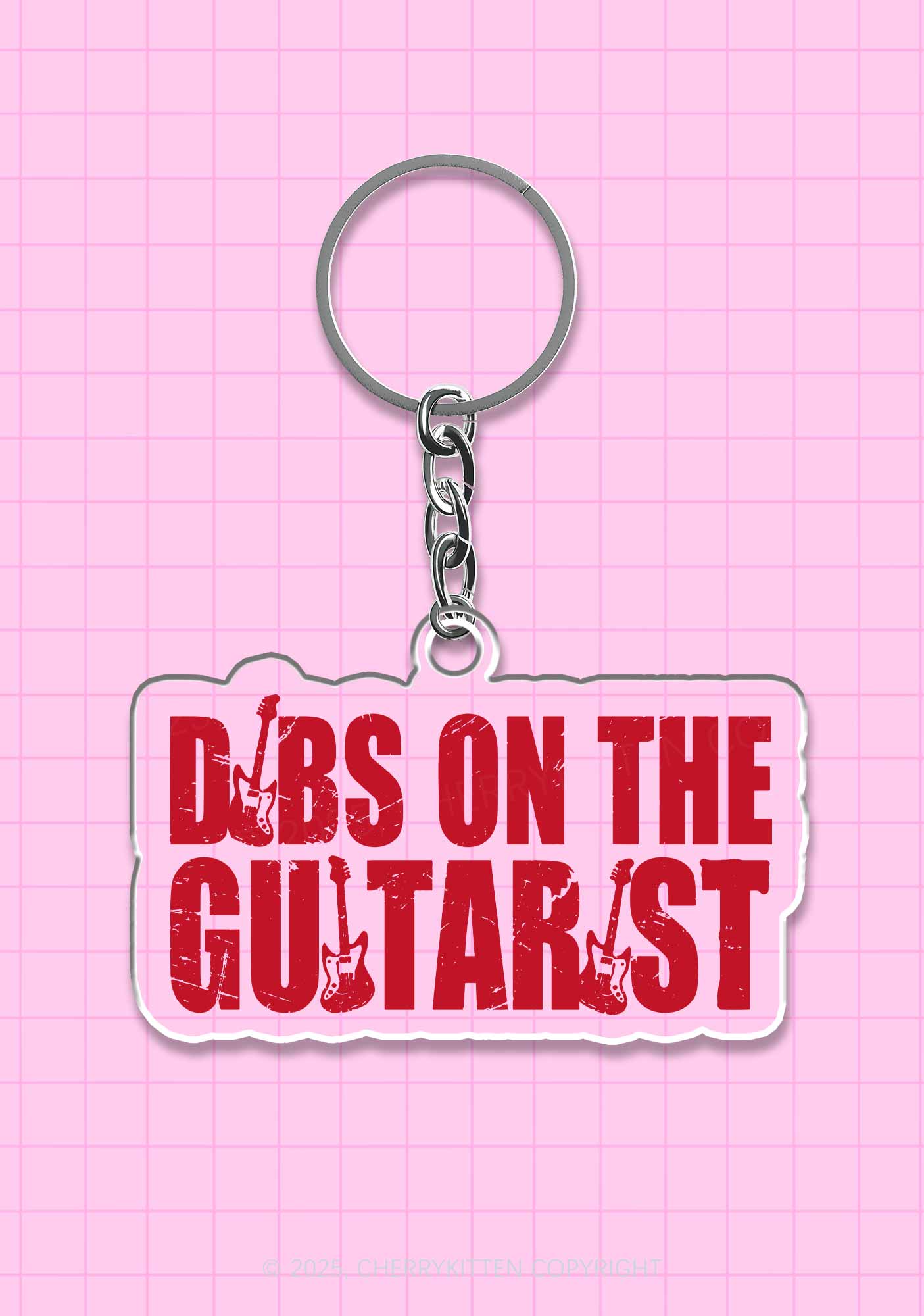 Dibs On The Guitarist 1Pc Y2K Keychain Cherrykitten