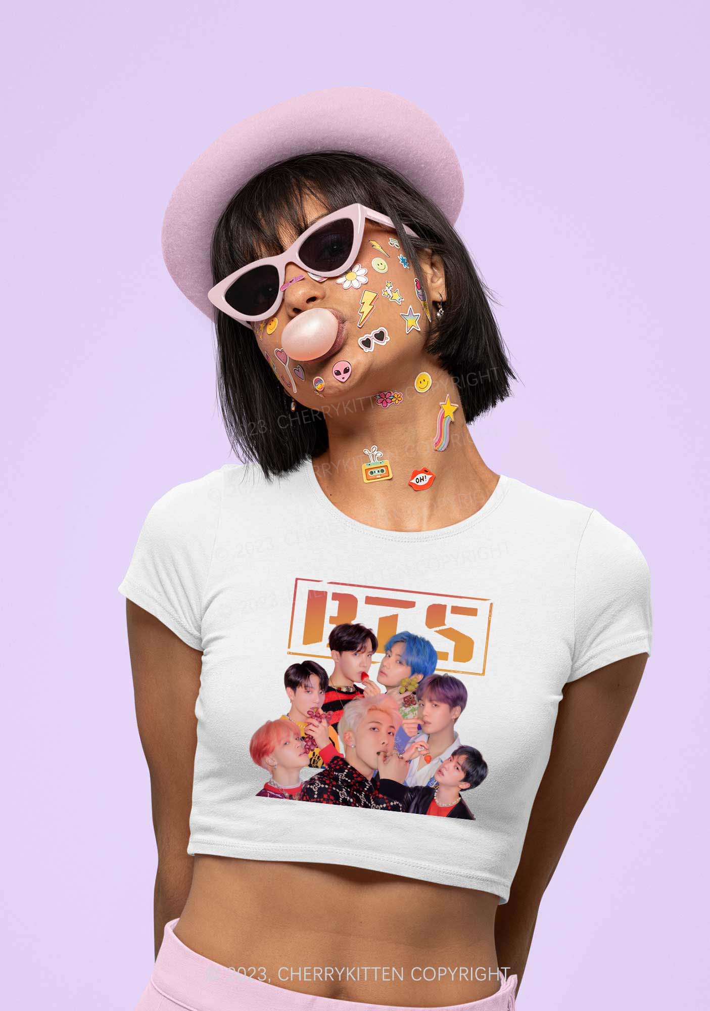 Fruit Bangtan Kpop Y2K Baby Tee Cherrykitten